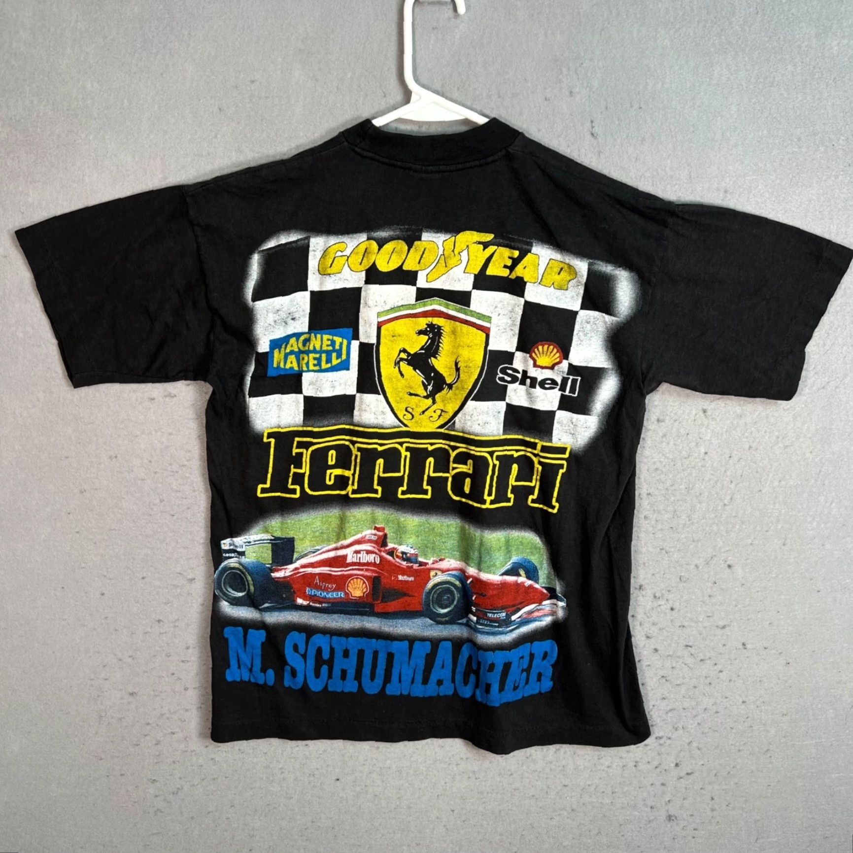 Ferrari Vintage Michael Schumacher Ferrari F1 Racing T-Shirt Men Medium Black Cotton 90s Size US M / EU 48-50 / 2 - 2 Thumbnail