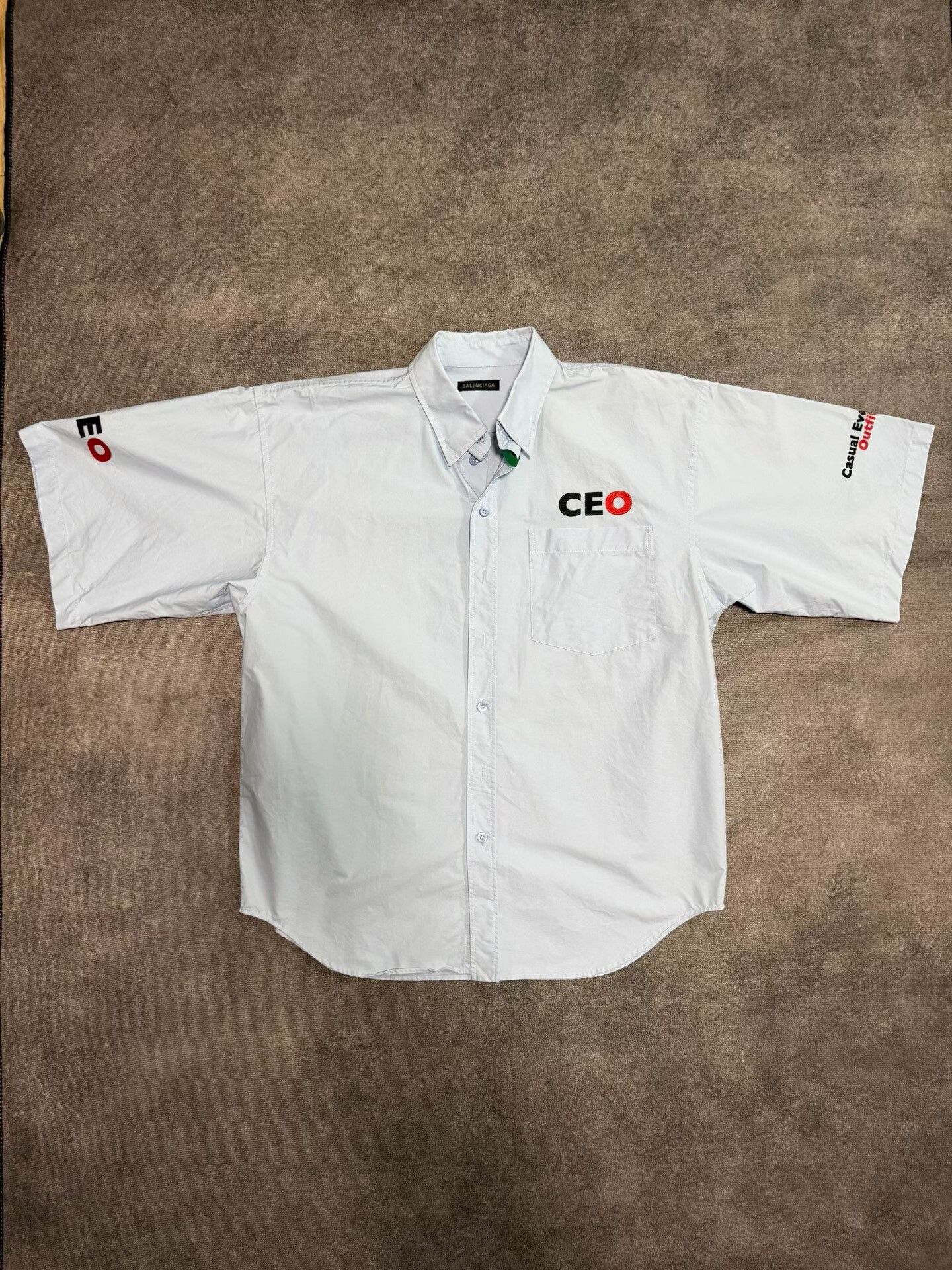 balenciaga oversized ceo short sleeve shirt