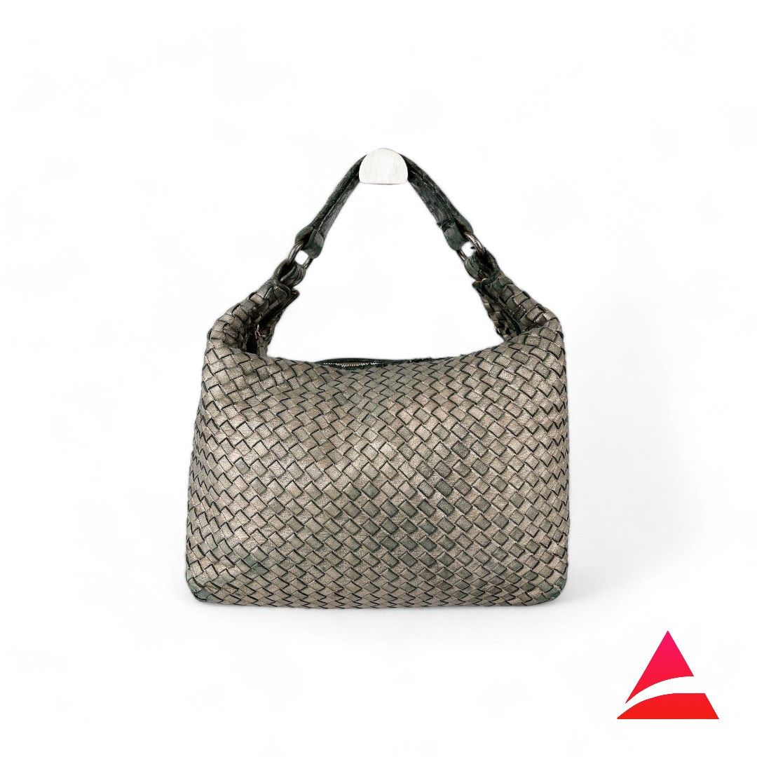 Bottega Veneta Bottega Veneta - Intrecciato Champagne Gold Hobo Handbag Size ONE SIZE - 1 Thumbnail