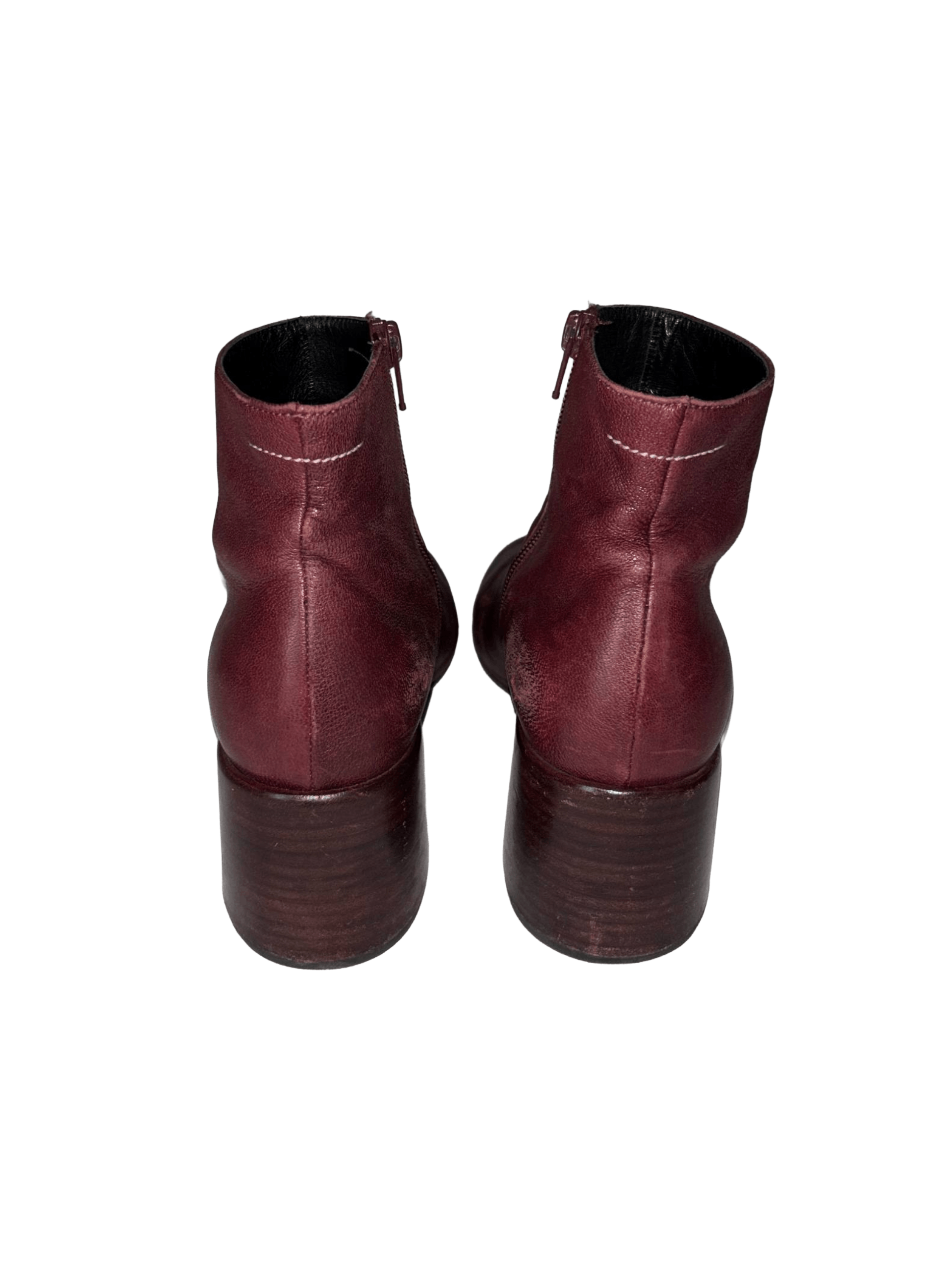 Maison Margiela Maison Margiela Burgundy Leather Ankle Boots Size US 6.5 / IT 36.5 - 4 Thumbnail