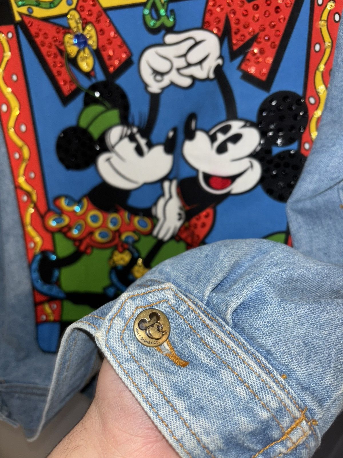 Mickey Mouse Vintage Mickey And Minnie denim jacket Size M / US 6-8 / IT 42-44 - 7 Thumbnail