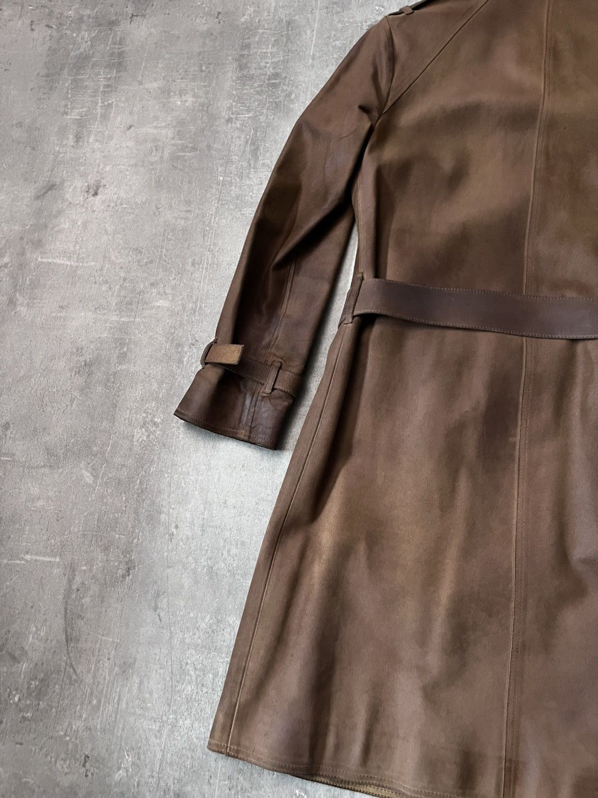 Miu Miu Miu Miu vintage sude leather brown trench coat rare Size L / US 10 / IT 46 - 12 Thumbnail