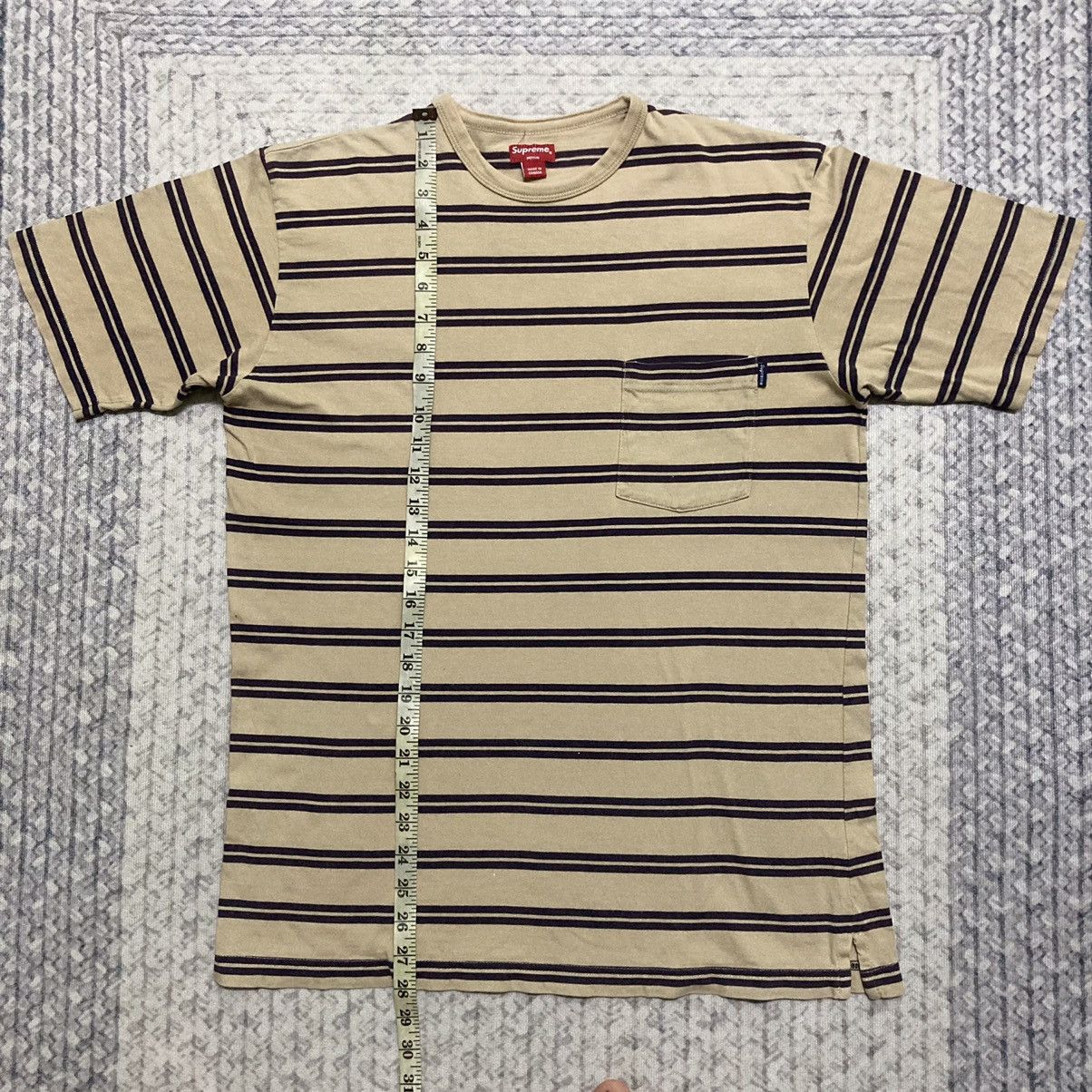Supreme Distress Supreme Brown Stripes Pocketed Tees Size US M / EU 48-50 / 2 - 15 Thumbnail
