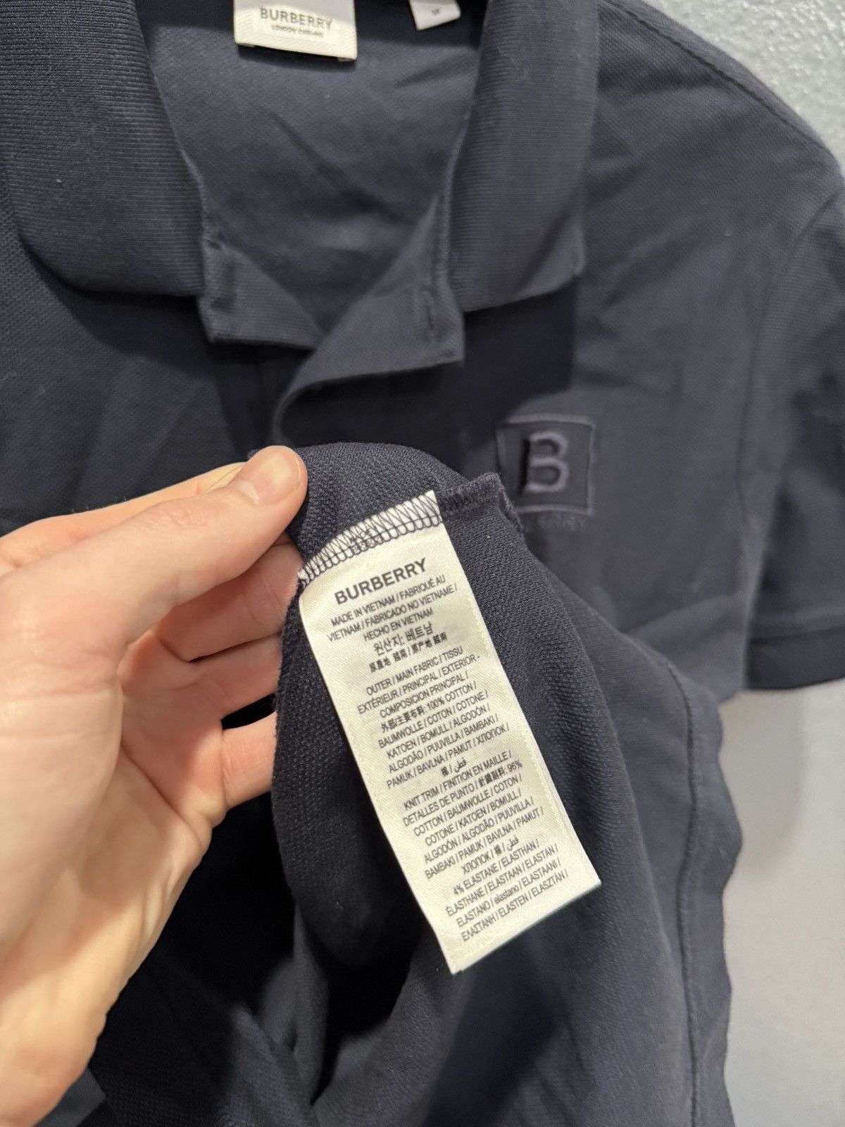 Burberry Burberry B Box Embroidered Navy Mens Polo Medium Size US M / EU 48-50 / 2 - 4 Thumbnail