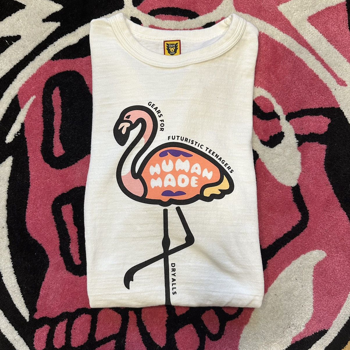 image of Billionaire Boys Club x Human Made Flamingo T-Shirt Human Made Miami Exclusive in White (Size XL)