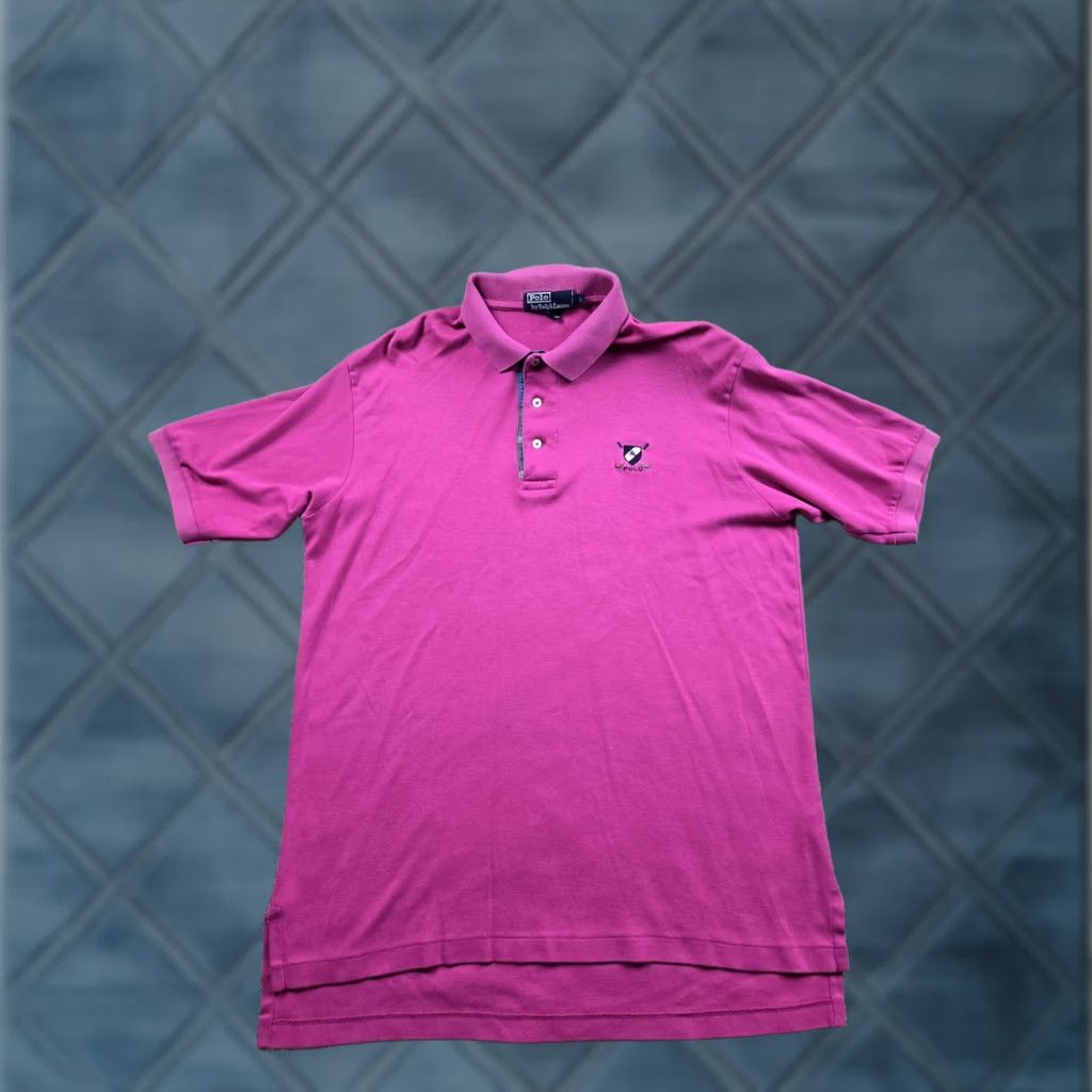 Polo Ralph Lauren VINTAGE Polo Ralph Lauren Polo Shirt Large Pink Golf Crest Short Sleeve 90s Mens Polo Shirt Size US L / EU 52-54 / 3 - 1 Thumbnail