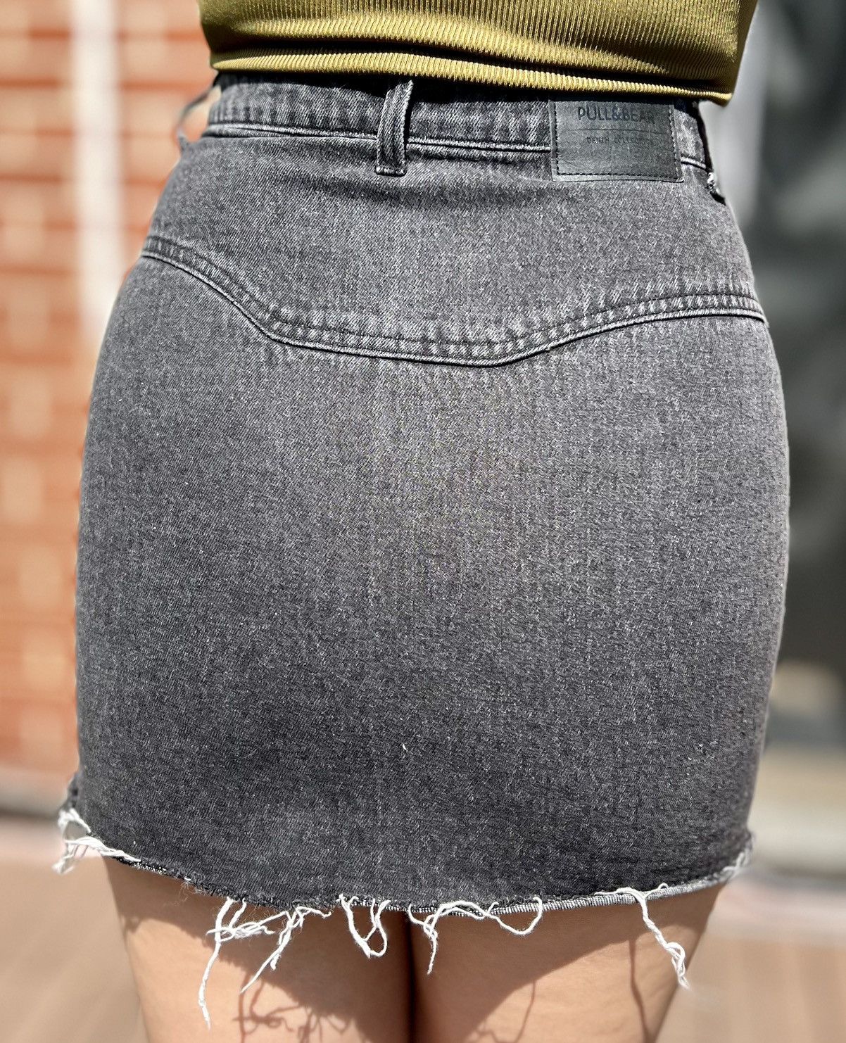 Pull & Bear Pull & Bear Skirt Womens Small Black Mini A-line Zip Denim Size 26" / US 2 / IT 38 - 2 Thumbnail