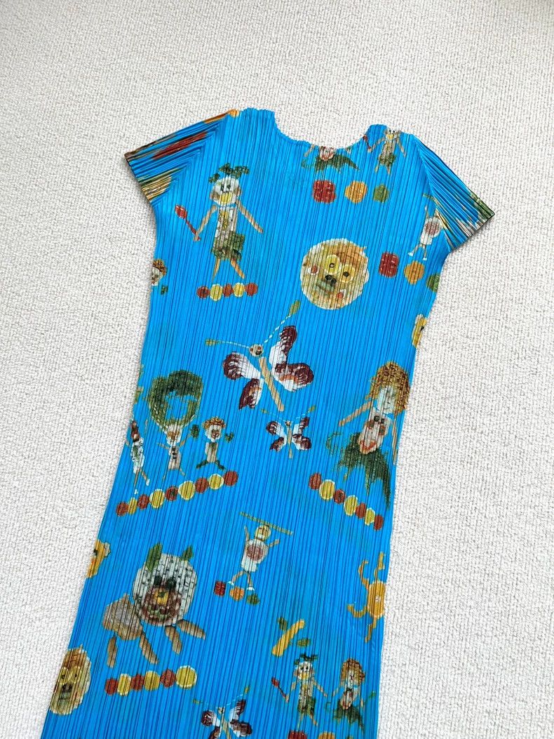 Issey Miyake Issey Miyake Blue main line picnic vegetable fun dress Size XS / US 0-2 / IT 36-38 - 6 Thumbnail