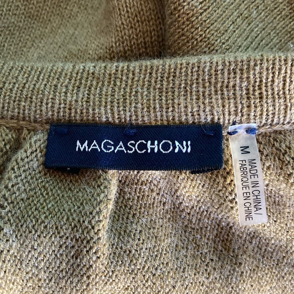 Magaschoni Magaschoni Size M Dolman Sleeve V-Neck Olive Knit Cardigan O Size M / US 6-8 / IT 42-44 - 3 Thumbnail