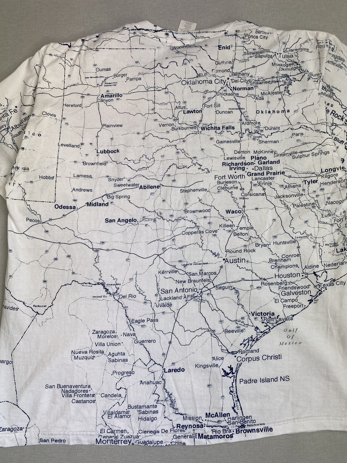 Vintage Texas Map All Over Print T Shirt XL 90s Graphic Tee Jays Size US XL / EU 56 / 4 - 6 Thumbnail
