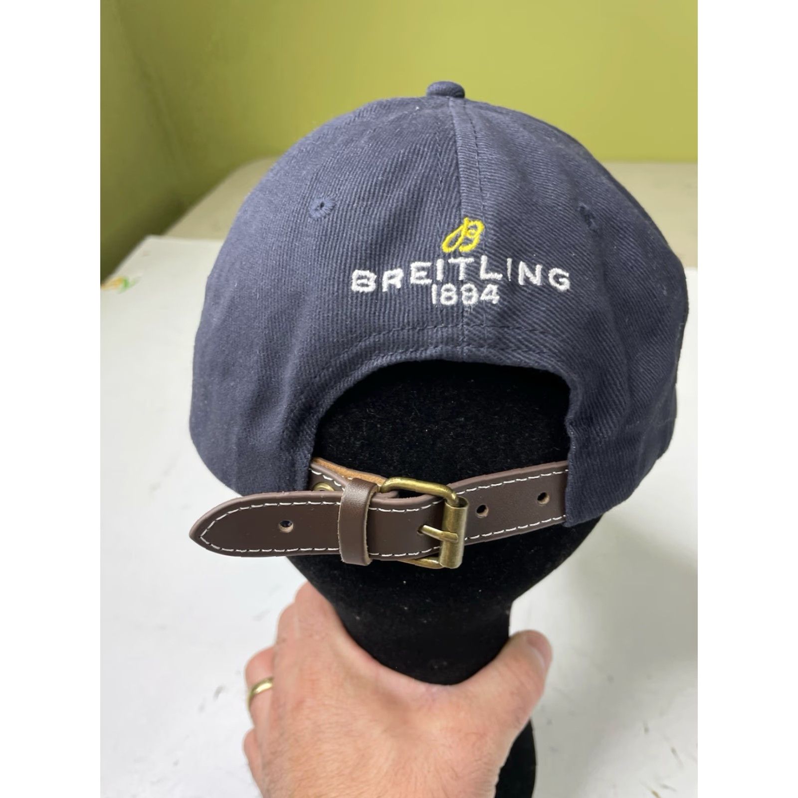 Breitling Breitling Baseball Cap Blue Hat Adjustable One Size Leather Strapback Short Sleeve? Size ONE SIZE - 2 Thumbnail