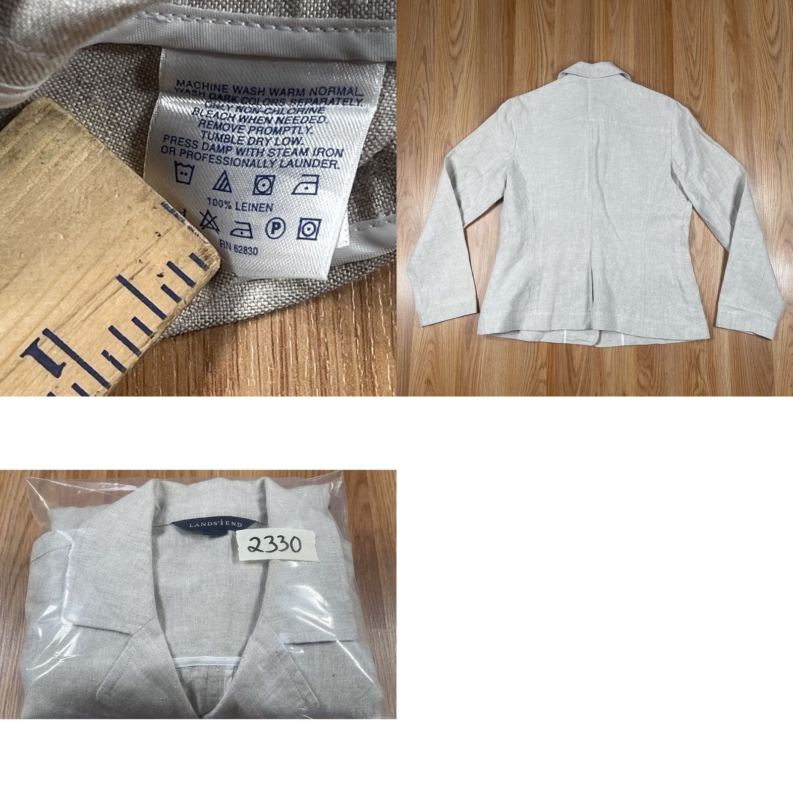Vintage Lands’ End Blazer Woman’s 6 Beige 100% Linen Coat Jacket Full Front Button Shirt Womens Blazer Beige Linen 6 New title Size M / US 6-8 / IT 42-44 - 9 Thumbnail