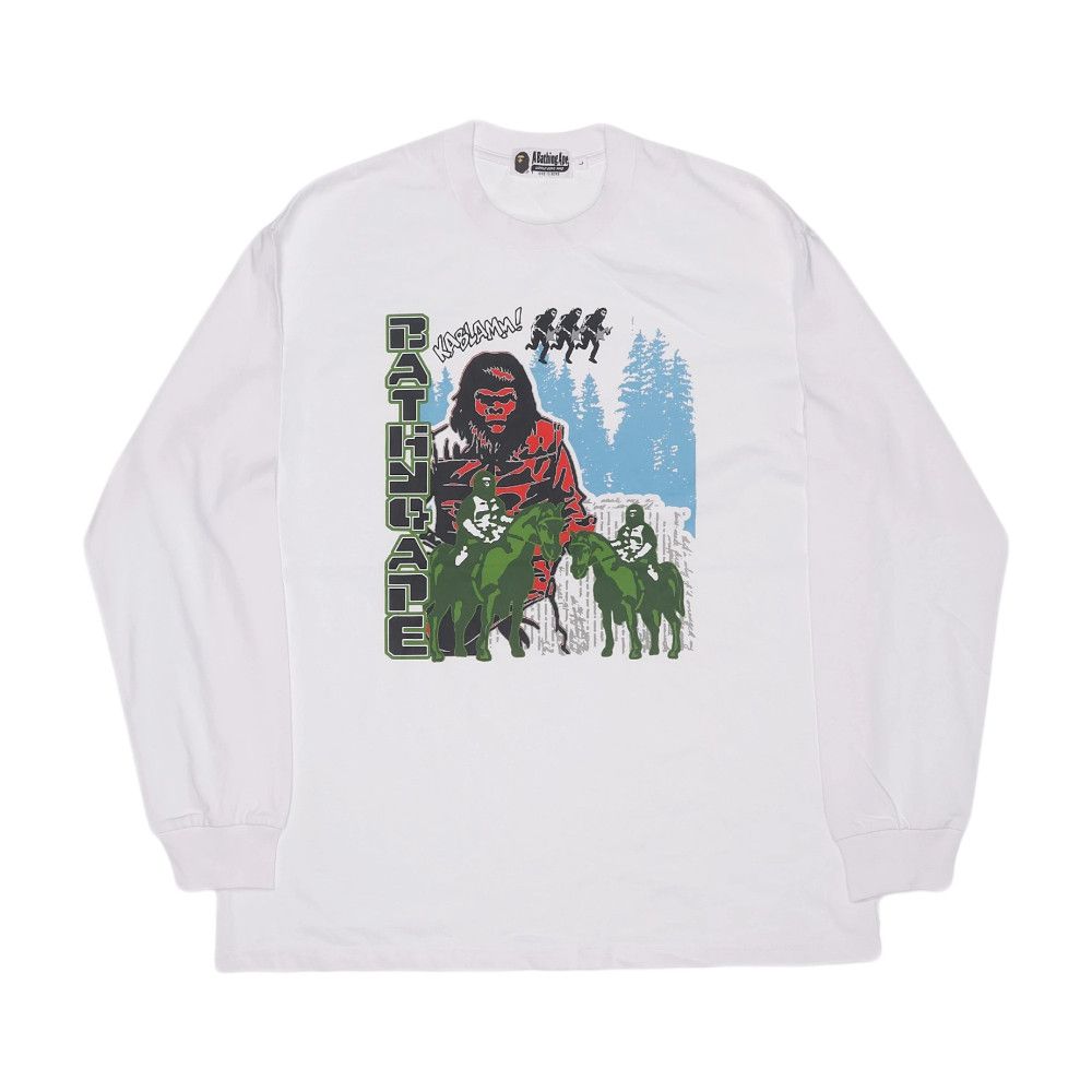Bape BAPE Men's White Graphic Long-Sleeve T-Shirt Size US L / EU 52-54 / 3 - 1 Thumbnail