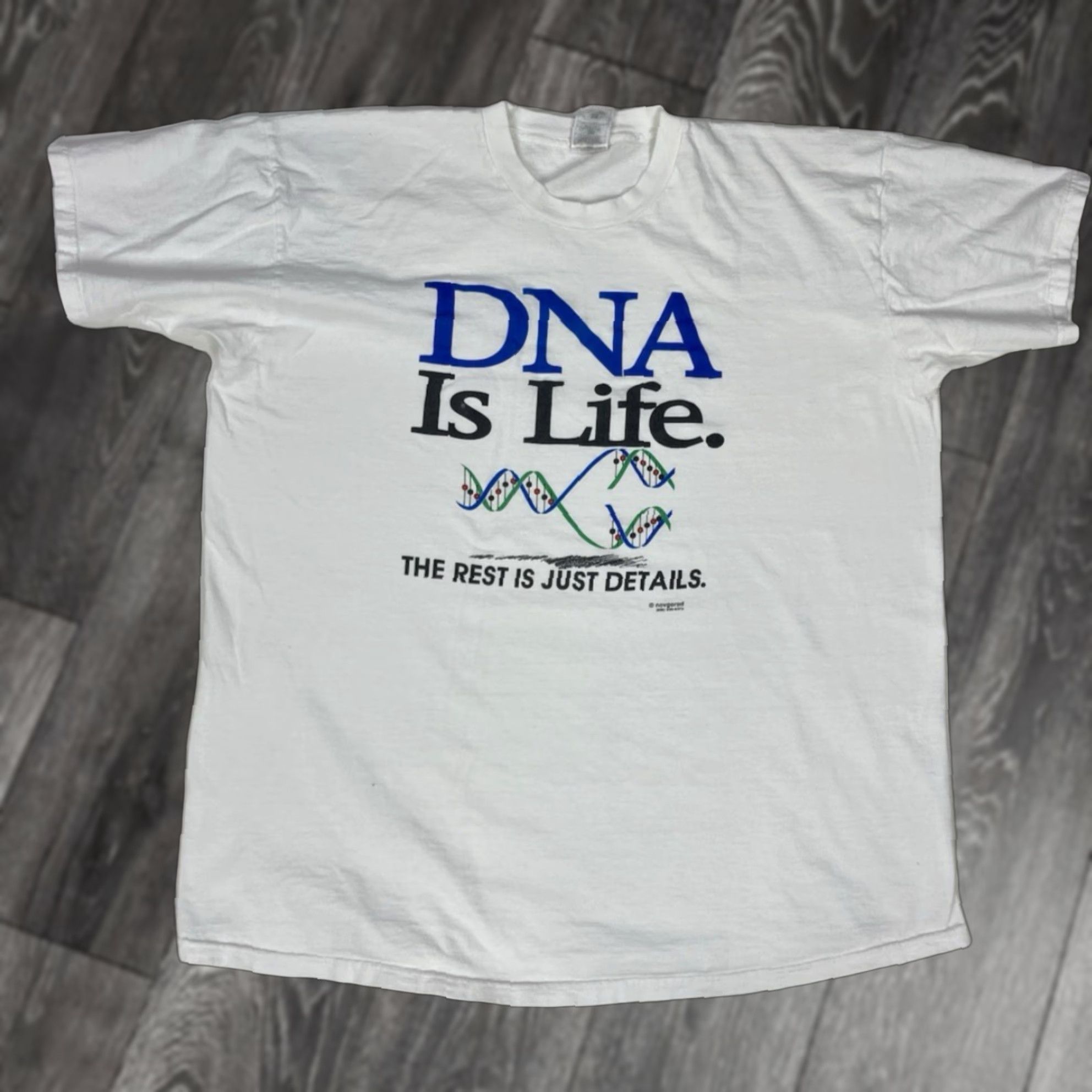 Fruit Of The Loom VINTAGE Fruit of the Loom DNA Is Life The Rest Is Just Details Graphic T-shirt Men XXL White Size US XXL / EU 58 / 5 - 1 Thumbnail