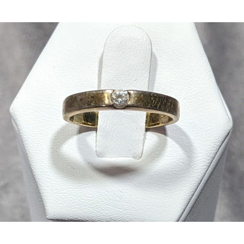 Other Minimalist Gold Tone Over Sterling Silver Single Cubic Zirco Size ONE SIZE - 8 Thumbnail