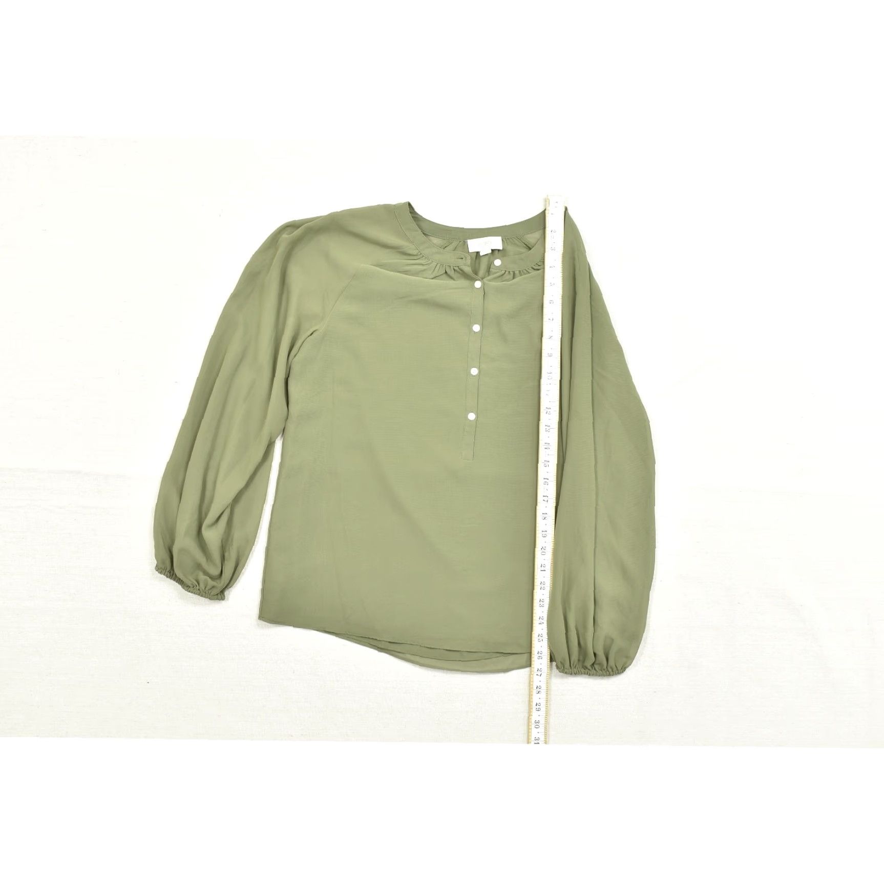 Loft Loft Tunic Blouse Long Sleeve Green Size M Solid Polyester Womens Tunic Blouse, Loft, Green, Size M, Polyester Size M / US 6-8 / IT 42-44 - 5 Thumbnail