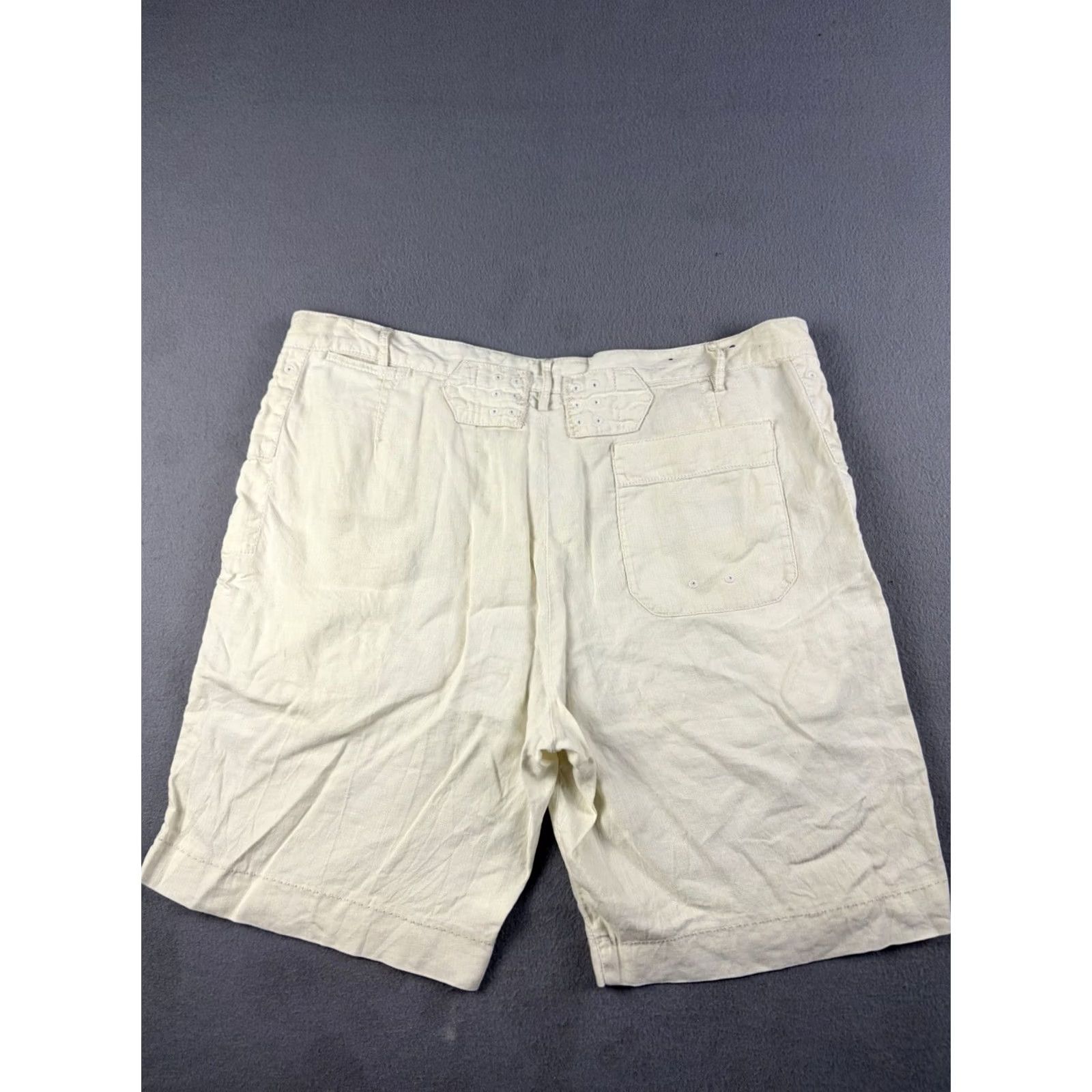 Polo Ralph Lauren VINTAGE Polo Ralph Lauren Chino Shorts Men 38 White Linen Silk Blend Chain Zip Shirt? Size US M / EU 48-50 / 2 - 6 Thumbnail