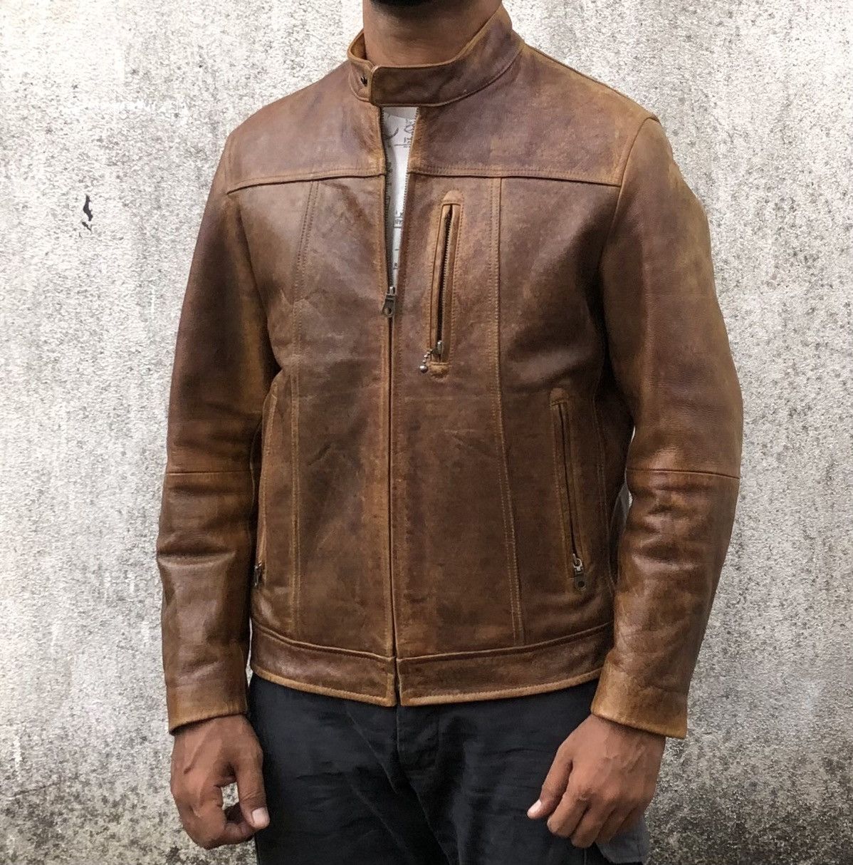 Vintage Vintage 90s Cow Real Leather Rider's Jacket By Uniqlo Size US M / EU 48-50 / 2 - 4 Thumbnail