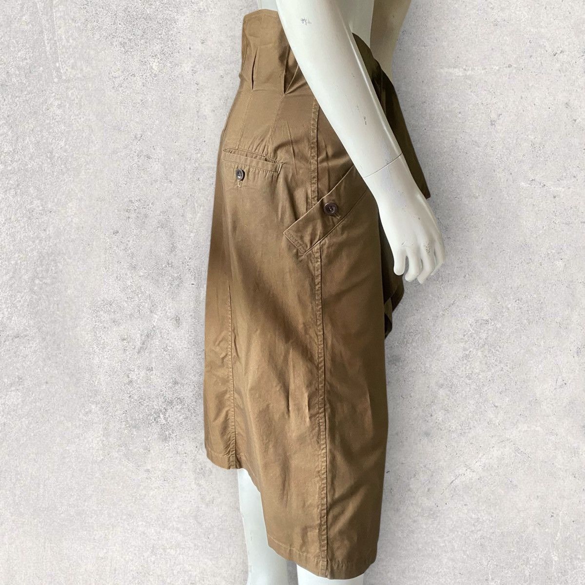 Yohji Yamamoto Military Green Asymmetric Skirt Size 30" / US 8 / IT 44 - 4 Thumbnail