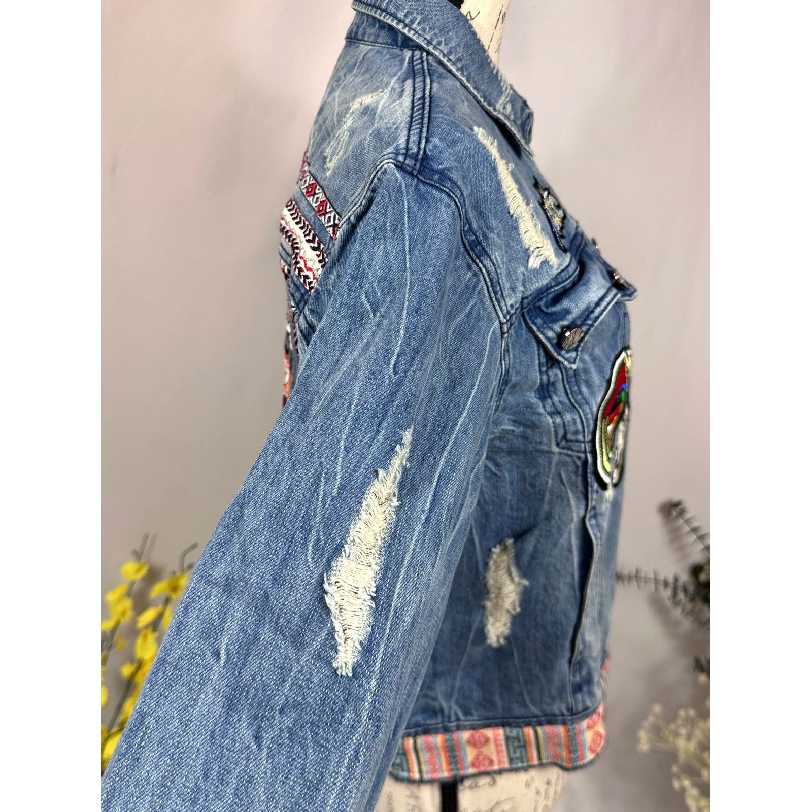 Other Etienne Marcel Julia Denim Jacket Embroidered Sequin Blue XS Size XS / US 0-2 / IT 36-38 - 11 Thumbnail