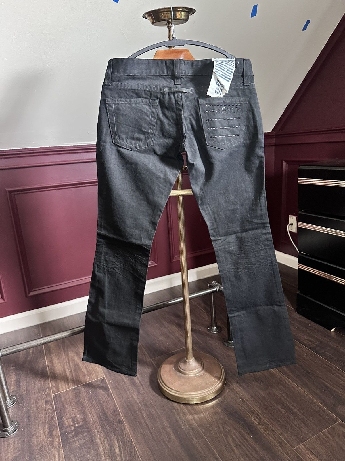 Jean Paul Gaultier Vintage studded flared black denim jeans NWT Size 31" - 1 Thumbnail