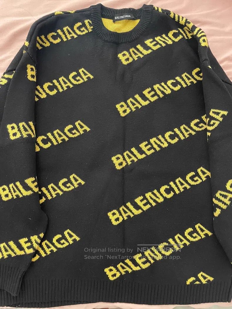 Balenciaga Balenciaga Logo Round Neck Sweater Size US S / EU 44-46 / 1 - 2 Thumbnail