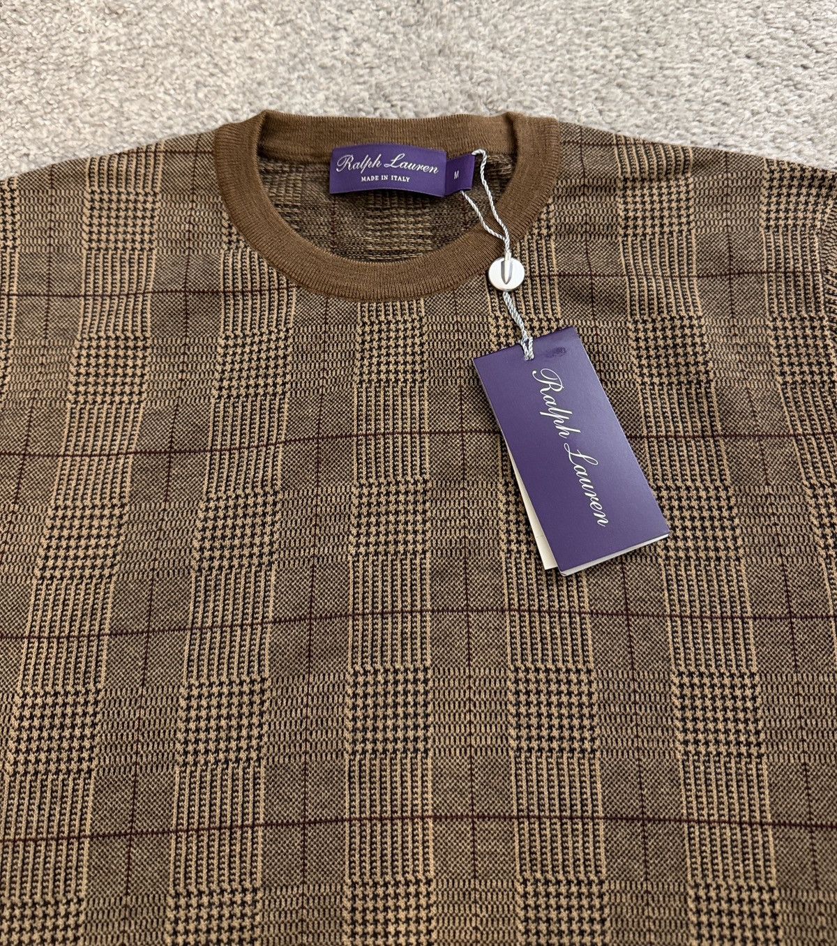 Ralph Lauren Purple Label Ralph Lauren Purple Label Glen Plaid Cashmere-blend Sweater Size US M / EU 48-50 / 2 - 4 Thumbnail