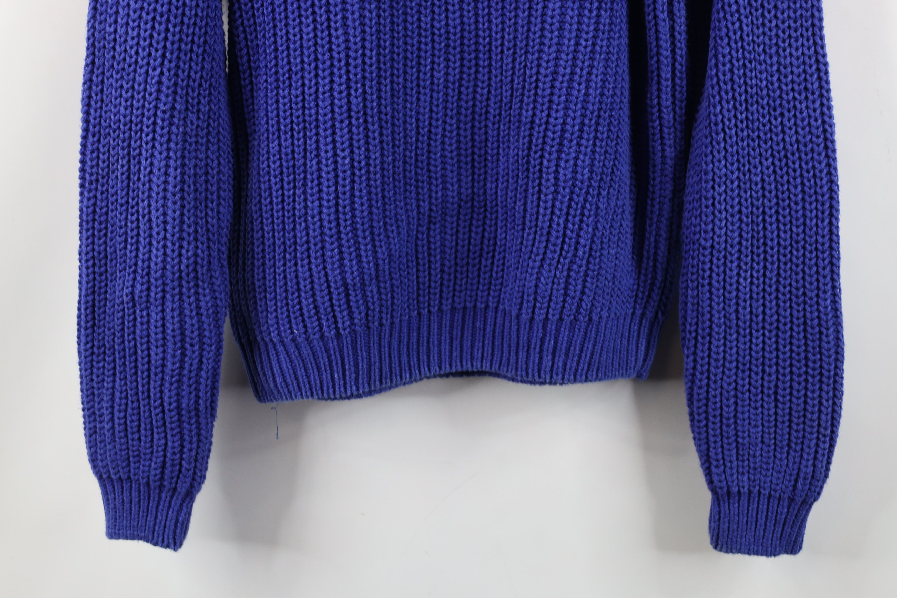 L.L. Bean Vtg 90s LL Bean Heavyweight Chunky Ribbed Knit Sweater Blue Size S / US 4 / IT 40 - 12 Thumbnail