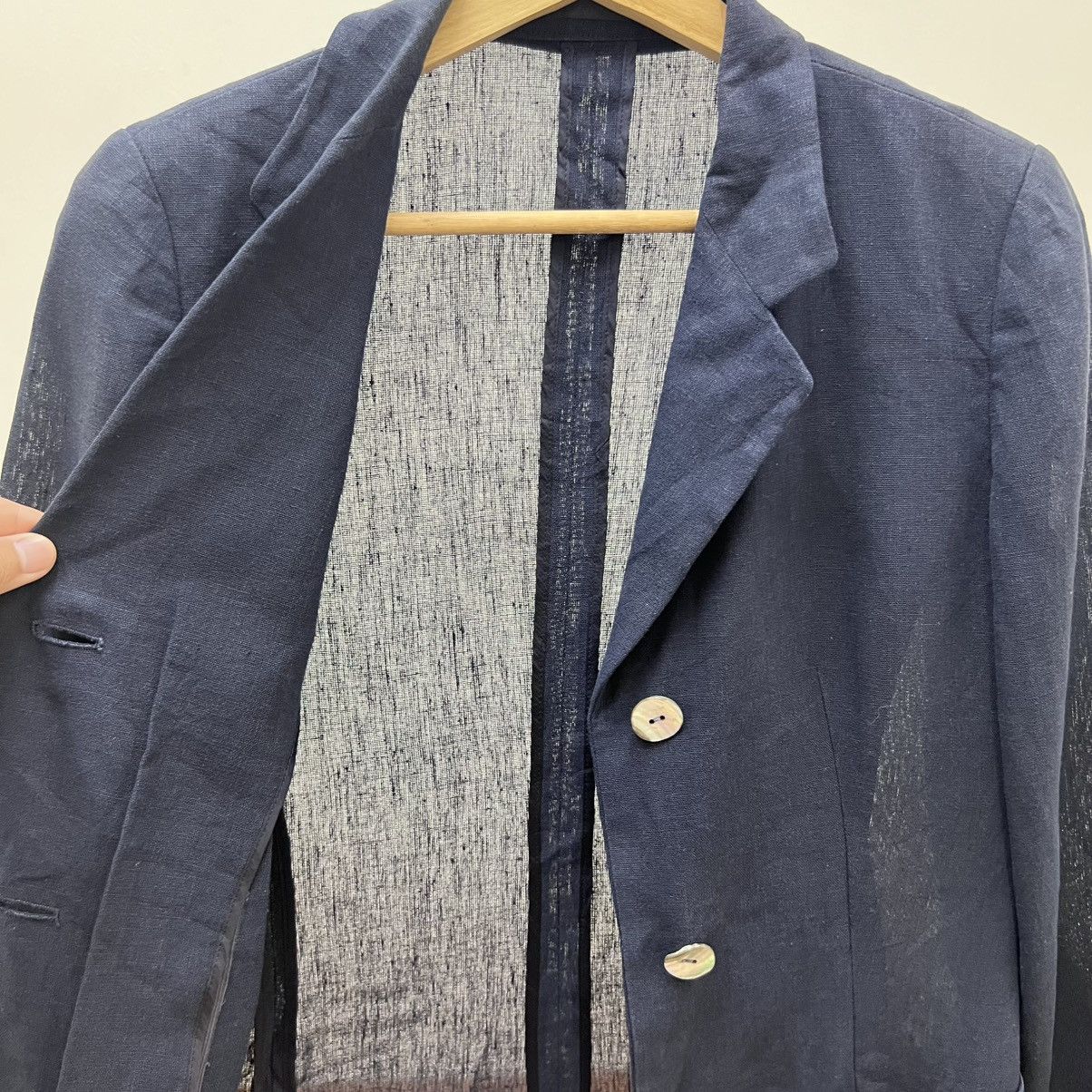 Burberry Vintage Burberry Indigo Hemp Blazer Jacket Stylish Size US S / EU 44-46 / 1 - 6 Thumbnail