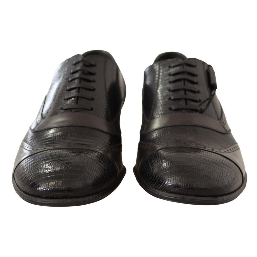 Dolce & Gabbana Dolce & Gabbana Elegant Brown Lizard Leather Oxford Shoes Size US 11 / EU 44 - 7 Thumbnail