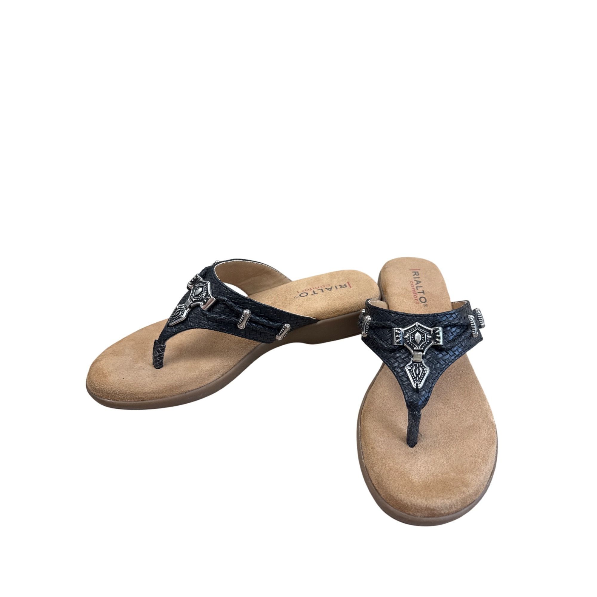 Other Rialto Womens Black Bejeweled Slip-On Sandals Size 7M SKU 82 Size US 7 / IT 37 - 2 Thumbnail