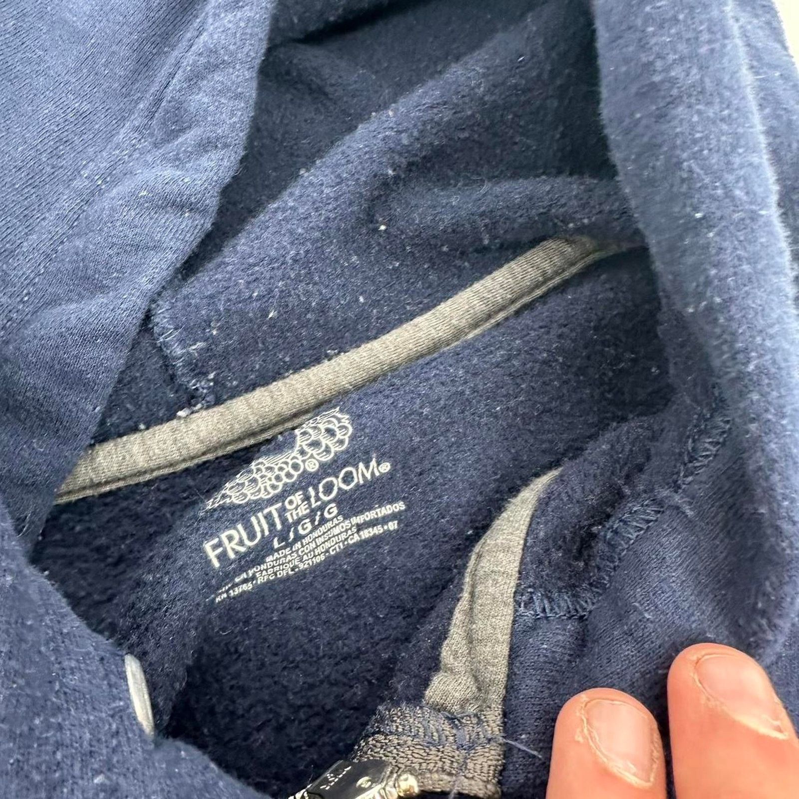 Fruit Of The Loom Baggy navy blank hoodie Size US L / EU 52-54 / 3 - 3 Thumbnail