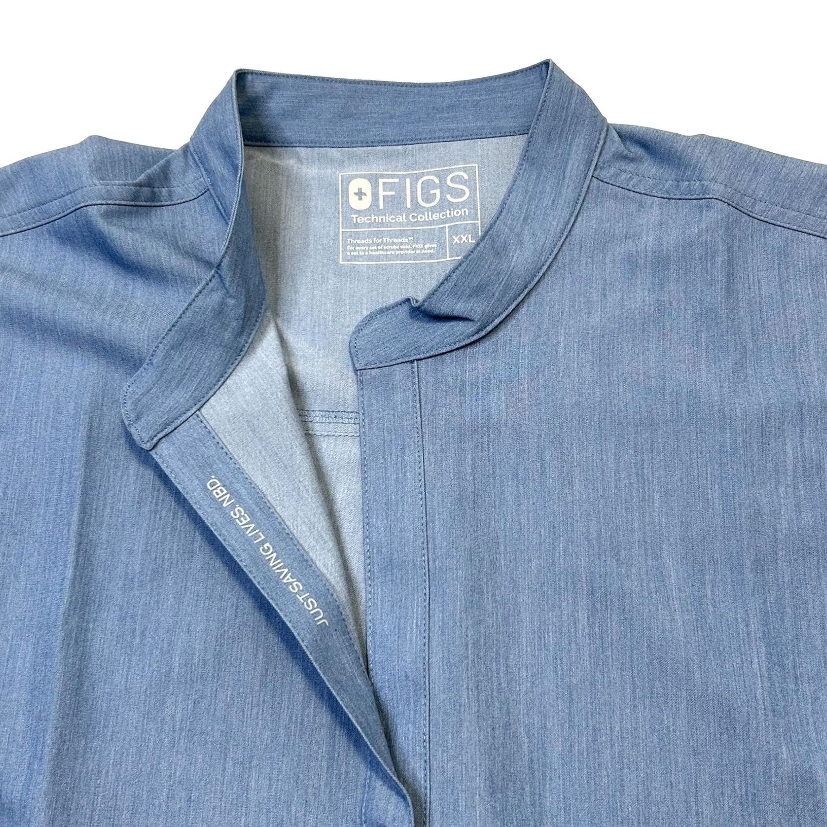 Vintage FIGS Scrub Top Shirt Womens 2XL Blue Solid Modern Raphaela Scrub Top 2XL Womens Blue FIGS Size XXL / US 16-18 / IT 52-54 - 4 Thumbnail