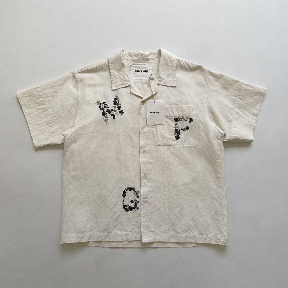 Story Mfg. S/S 25 ‘Clover Embroidery’ Greatful Shirt Size US M / EU 48-50 / 2 - 2 Thumbnail