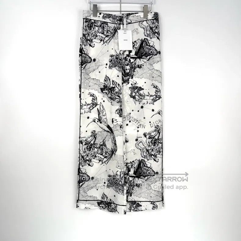Dior Dior Black and white jungle animal mulberry silk trousers Size 24" / US 00 / IT 34 - 3 Thumbnail