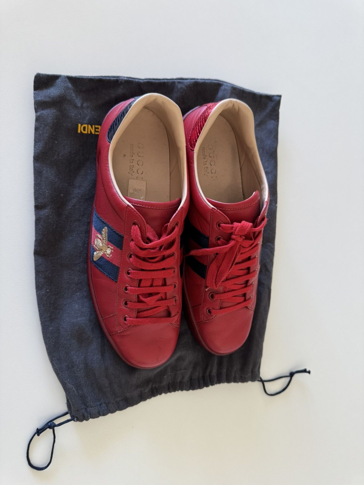 Gucci Gucci Ace Sneakers in Red Size US 9.5 / EU 42-43 - 2 Thumbnail