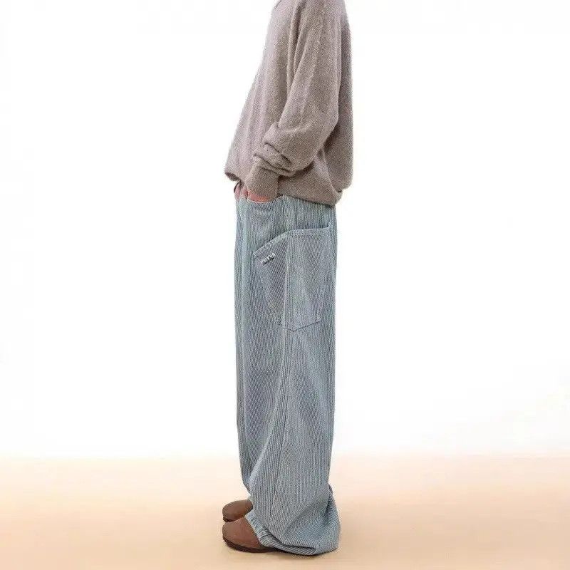Japanese Brand Retro straight striped wide leg jeans Size US 32 / EU 48 - 2 Thumbnail