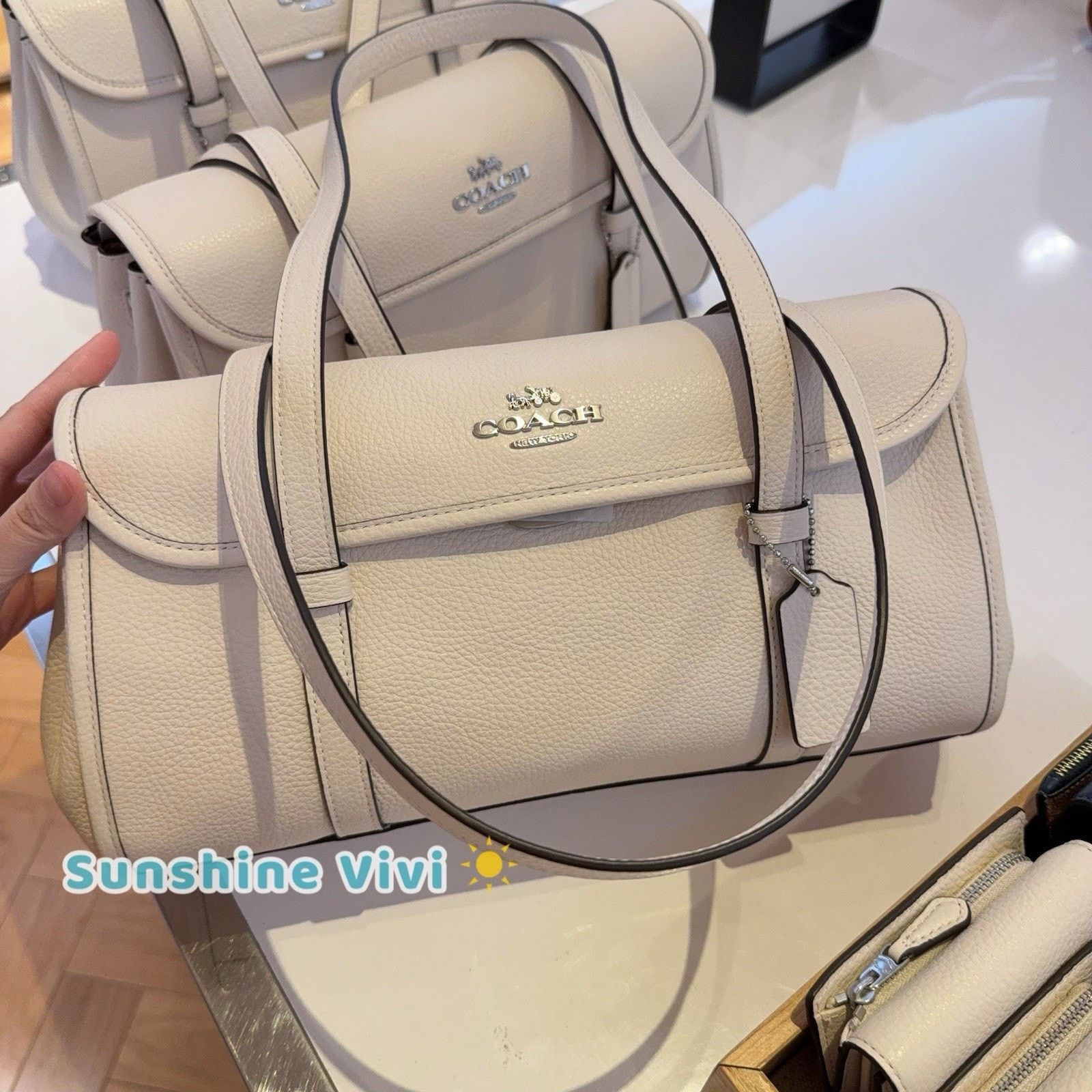 Coach NWT Coach Bridget Flap Shoulder Bag CDB04 Silver Chalk Size ONE SIZE - 2 Thumbnail