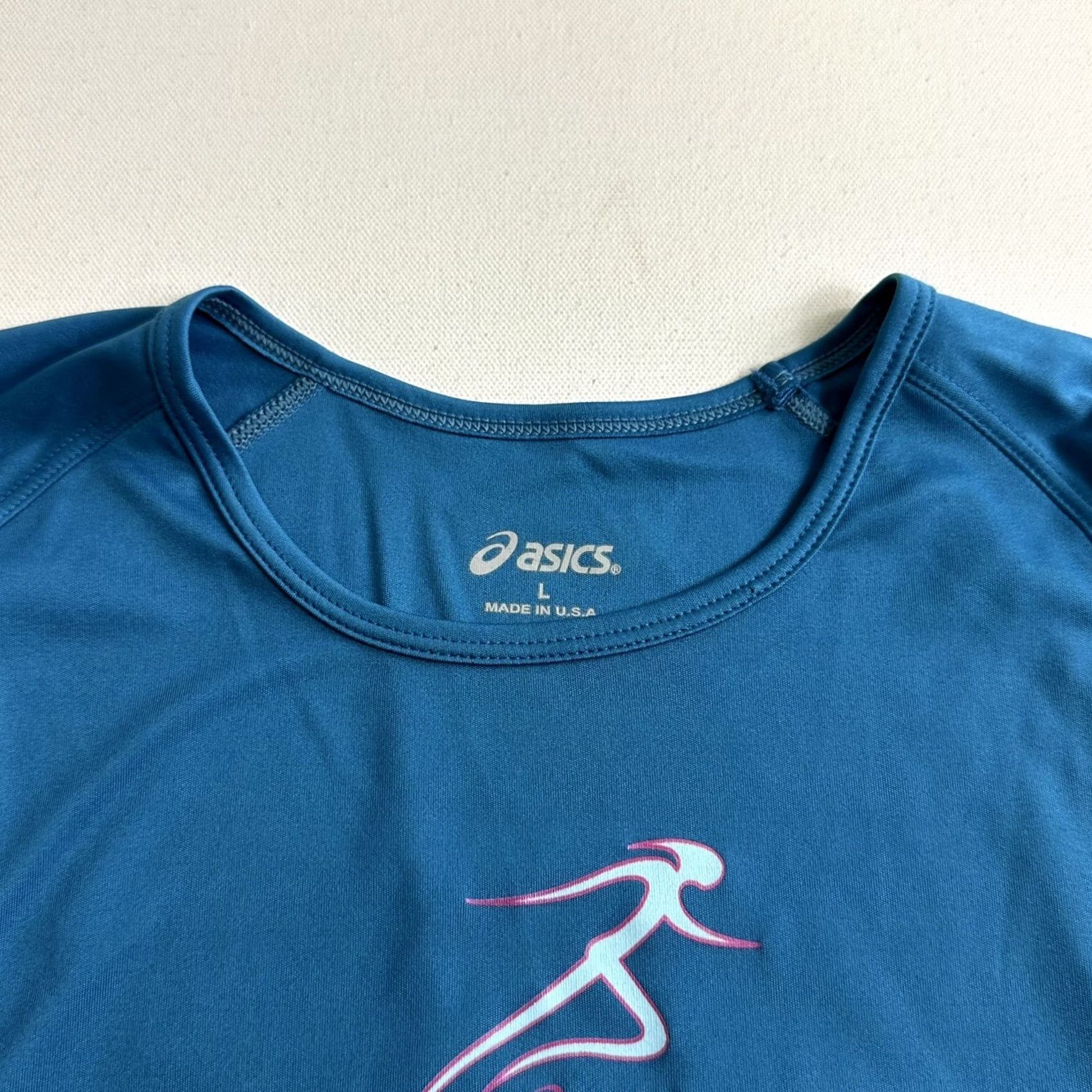 Asics ASICS Womens Short Sleeve Running T Shirt Light Blue Large UPF 50+ Active Train Shirt Women Size L / US 10 / IT 46 - 5 Thumbnail