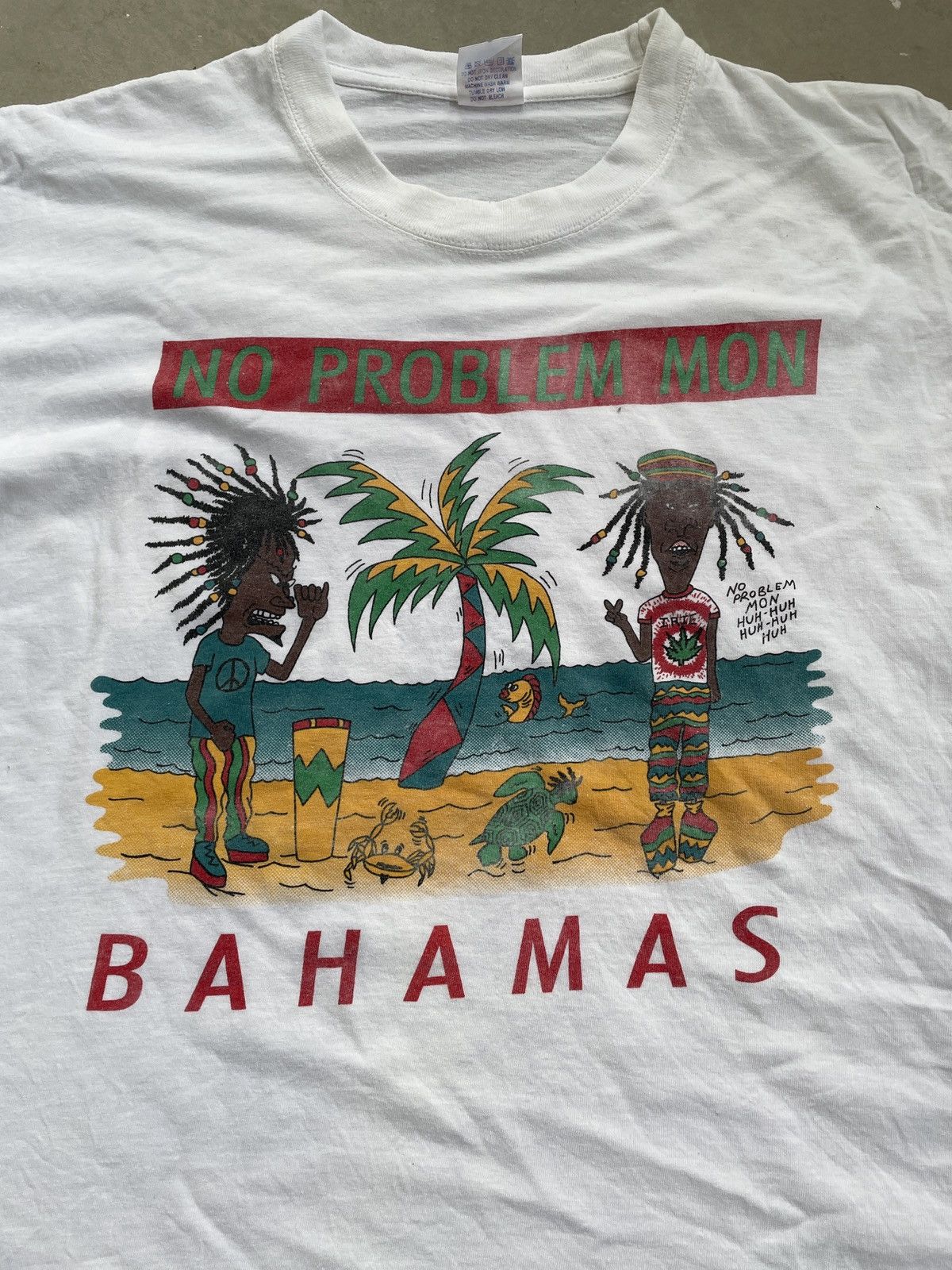 Vintage VINTAGE BAHAMAS NO PROBLEM MON REGGAE TEE Size US L / EU 52-54 / 3 - 2 Thumbnail
