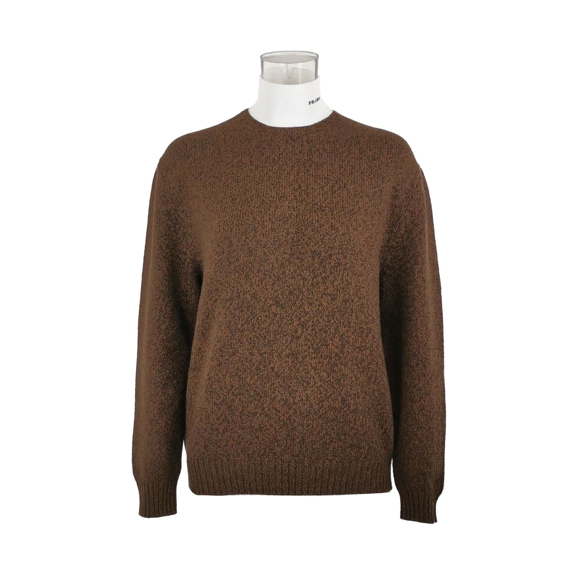 Prada Brown Crew-Neck Wool-Cashmere Sweater Size US XXS / EU 40 - 1 Thumbnail