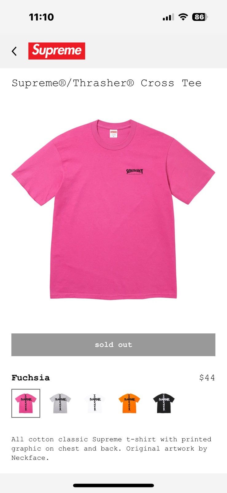 Supreme × Thrasher Supreme X Thrasher Cross Tee | Grailed