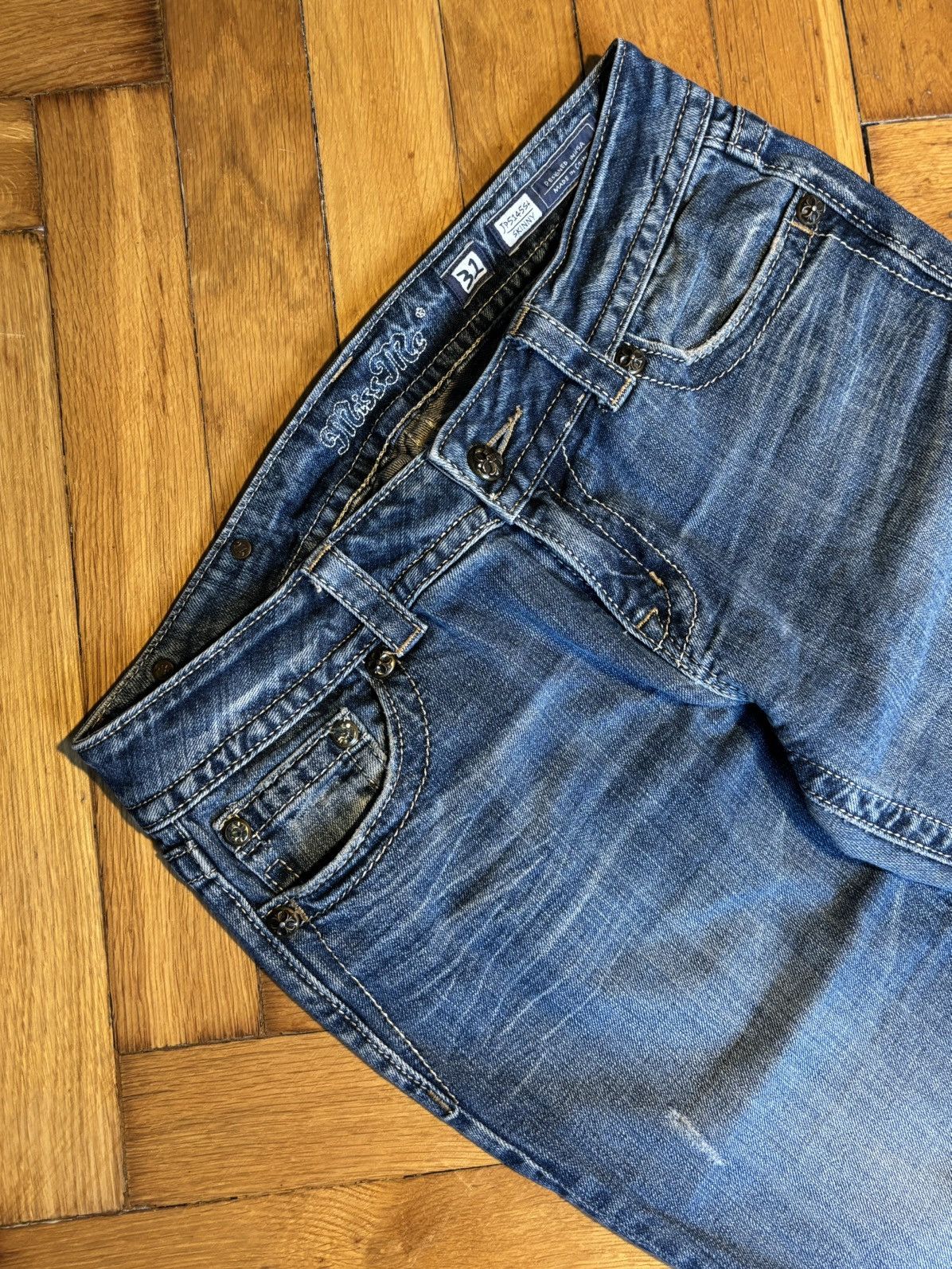 Miss Me Miss me jeans skinny 2000s goth punk skate grunge emo sk8 Size 31" - 11 Thumbnail