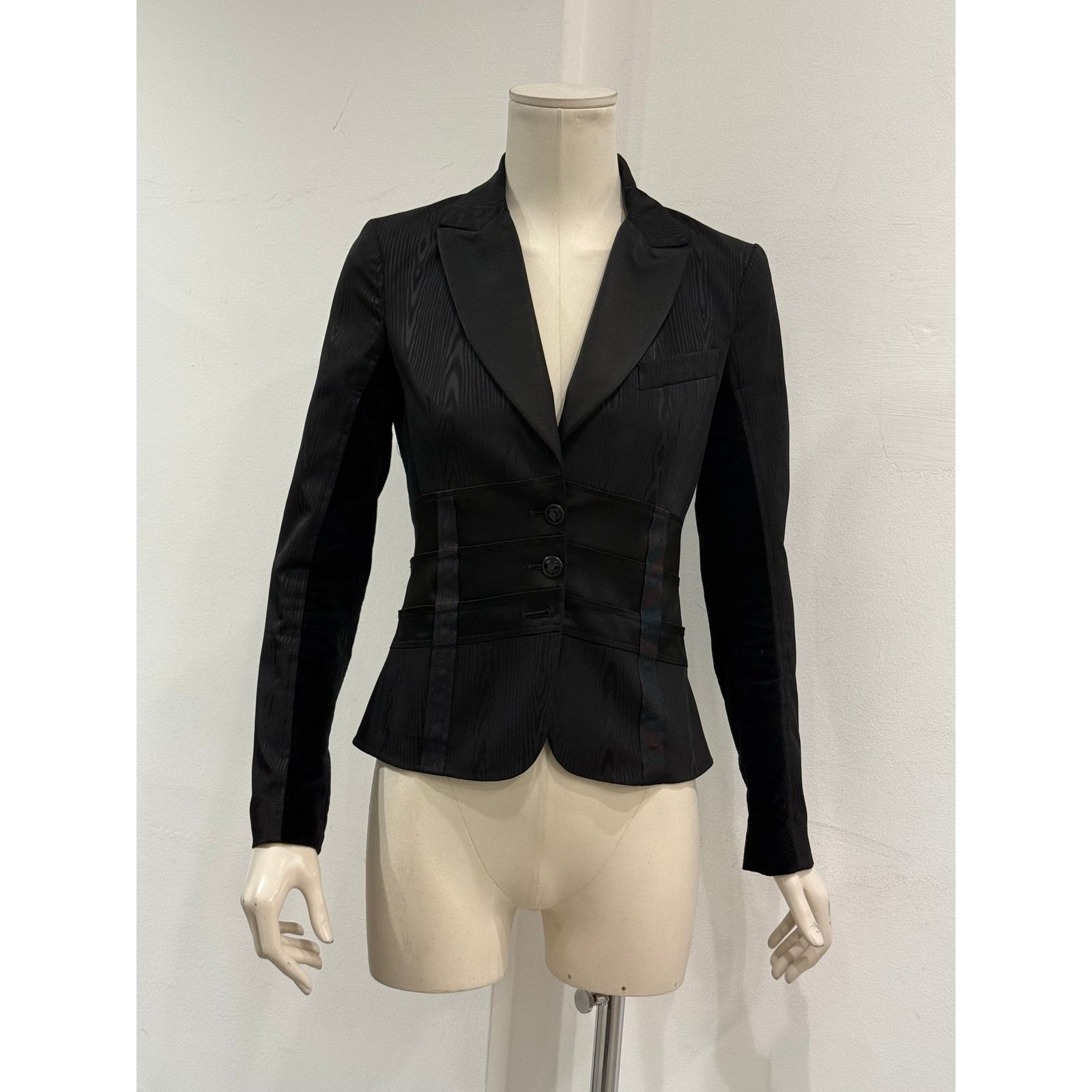 Roberto Cavalli 2000 Roberto Cavalli wood print blazer with corset detailing Size S / US 4 / IT 40 - 2 Thumbnail