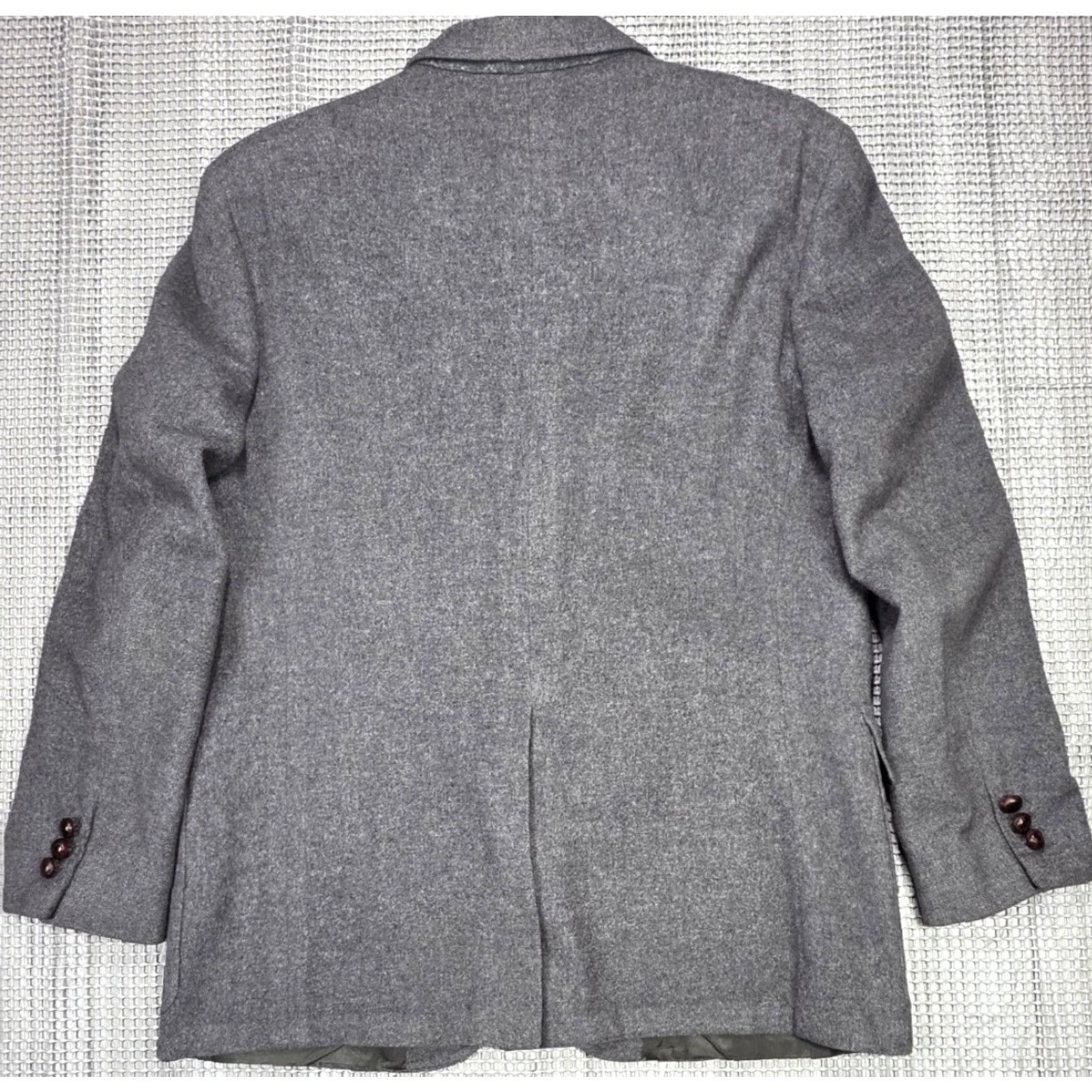 Vintage VINTAGE Palm Beach Blazer 42 Men Gray 100% Camel Hair Two-Button Leather Button Jacket Single-Breasted Casual Business Wedding Mens Men Size 42R - 6 Thumbnail