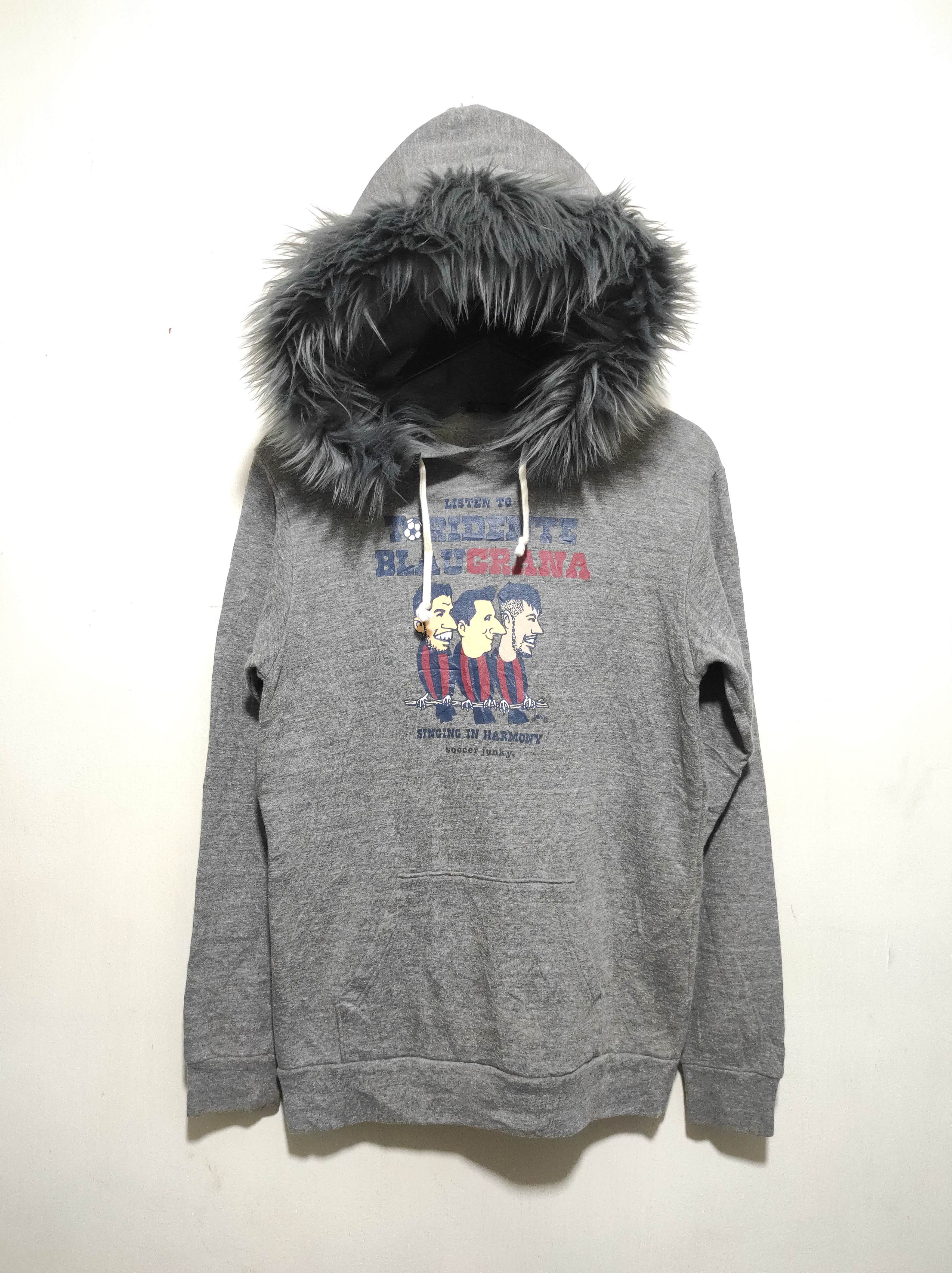 Japanese Brand Soccer Junky Tridente Blaugrana fur hoodie Size US S / EU 44-46 / 1 - 2 Thumbnail