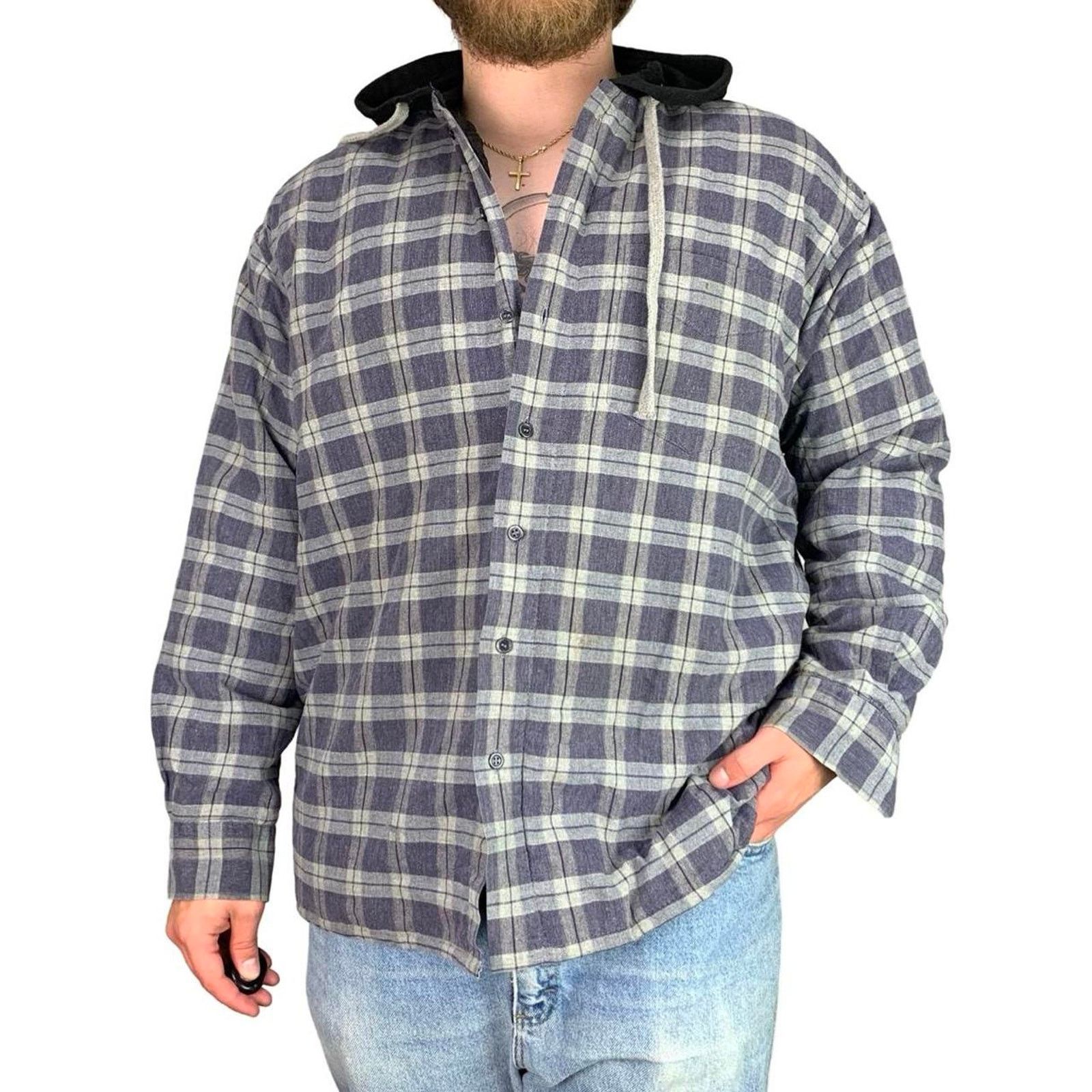 Vintage Vintage 90s Quilted Plaid Flannel Button Up shirt Size US XXL / EU 58 / 5 - 2 Thumbnail
