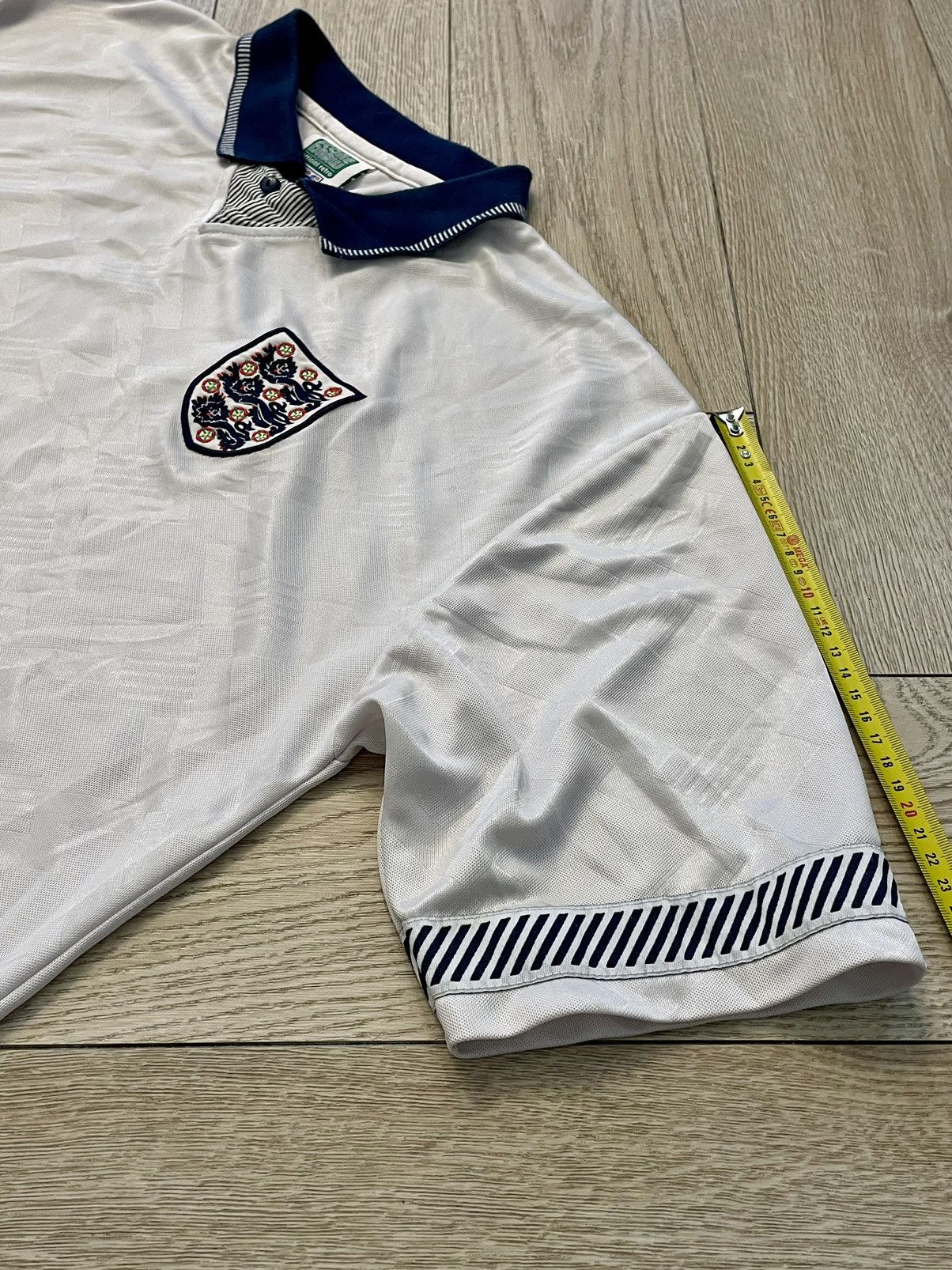 Vintage Score Draw England 1990 Away Jersey White football Shirt Size US L / EU 52-54 / 3 - 12 Thumbnail
