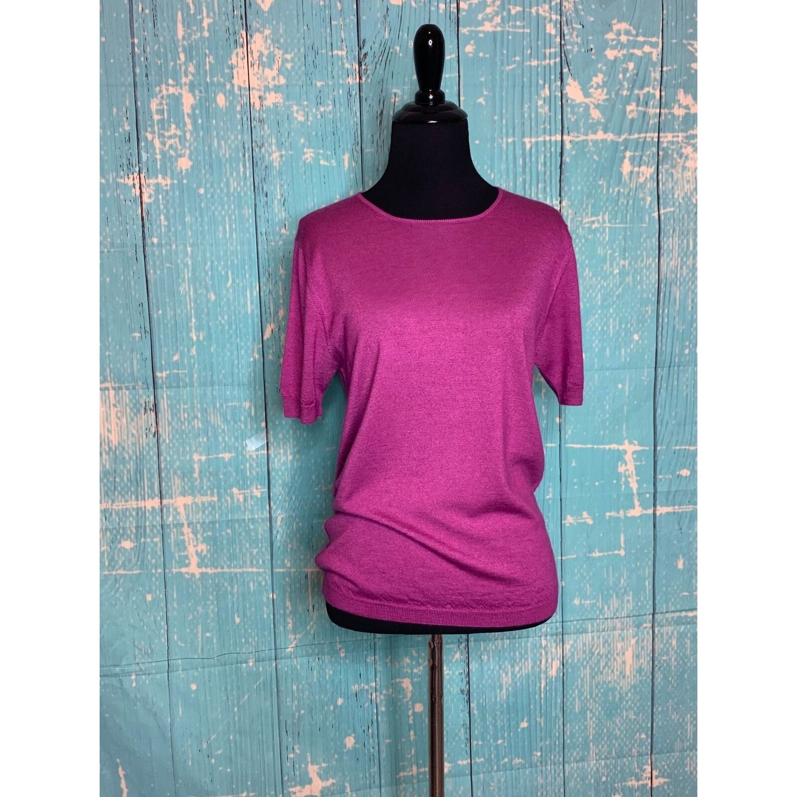 Cruciani Cruciani Fuchsia short sleeves sweater top size small Size S / US 4 / IT 40 - 9 Thumbnail