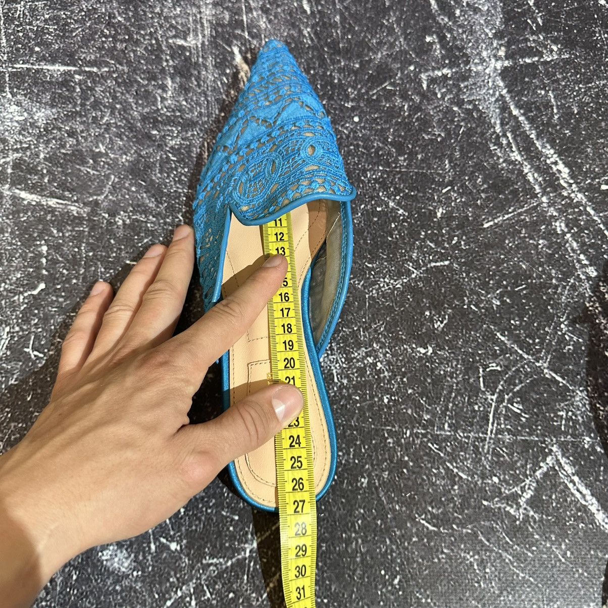 Alberta Ferretti Alberta Ferretti Blue Lace and Satin trim Flat mules size 41 Size US 11 / IT 41 - 16 Thumbnail